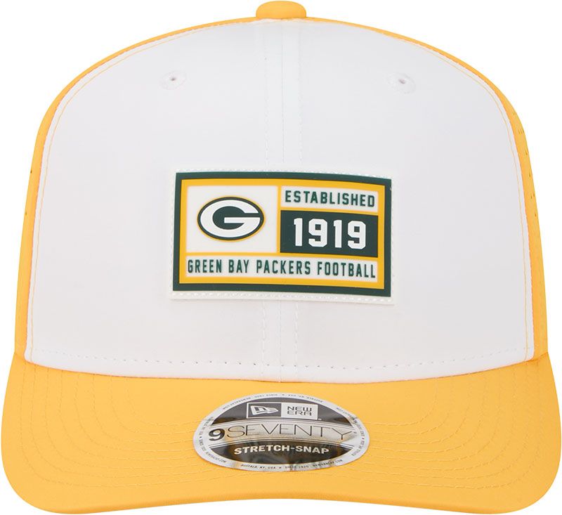 New Era Adult Green Bay Packers Established Patch Yellow 9seventy Adjustable Hat product image