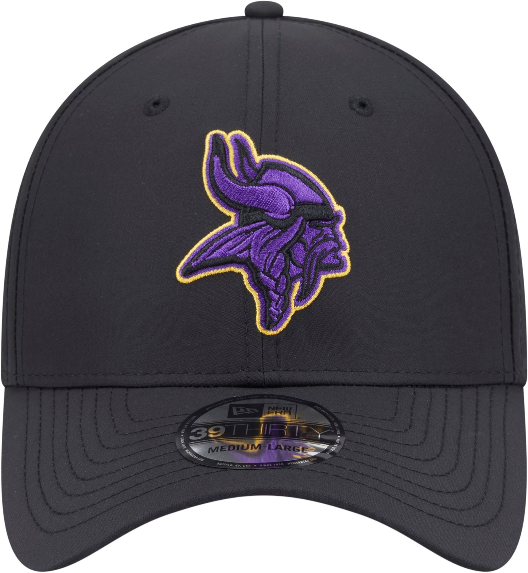 New Era Adult Minnesota Vikings Black Night 39Thirty Stretch Fit Hat product image