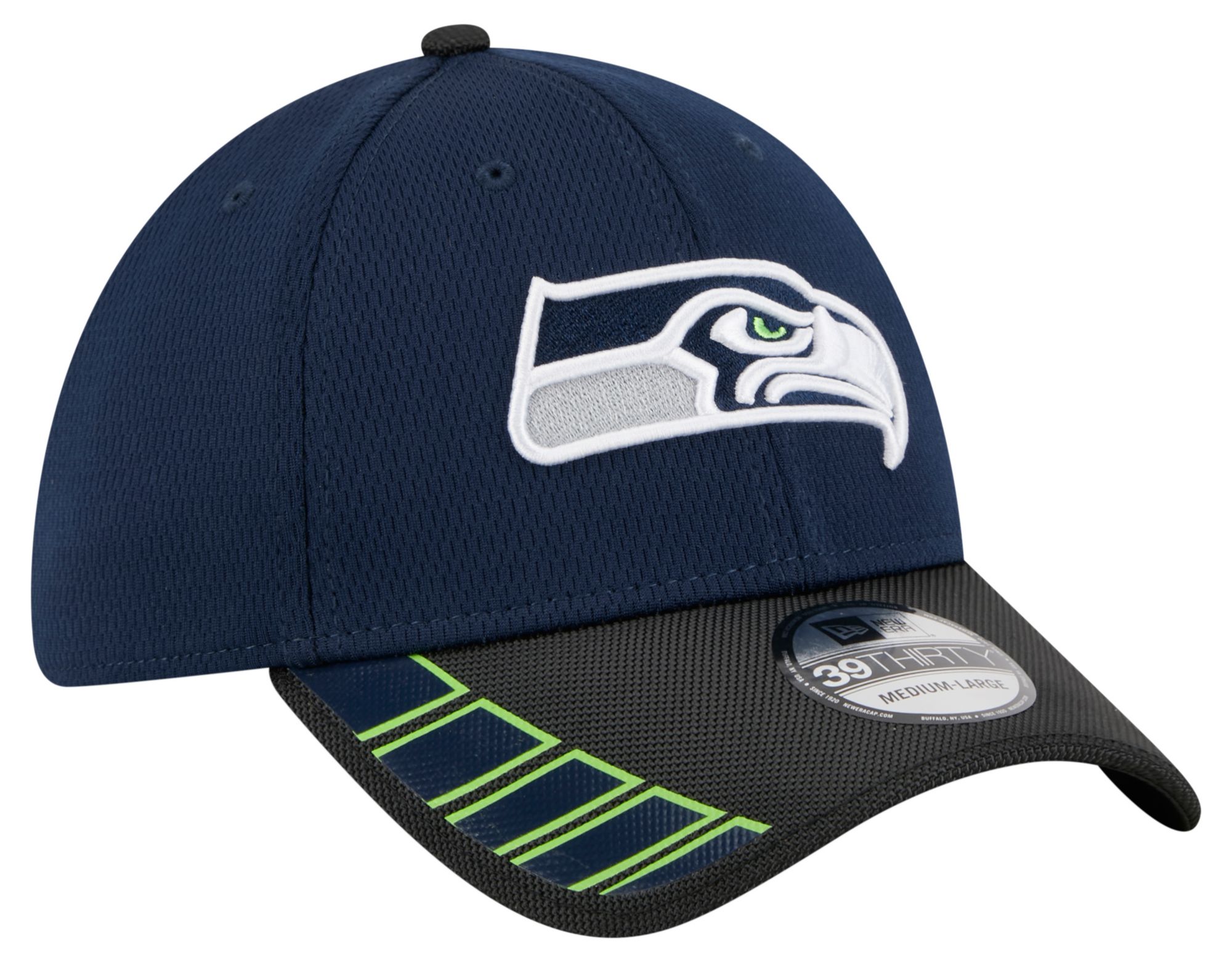 New Era Adult Seattle Seahawks Navy Visor Hit 39Thirty Stretch Fit Hat product image