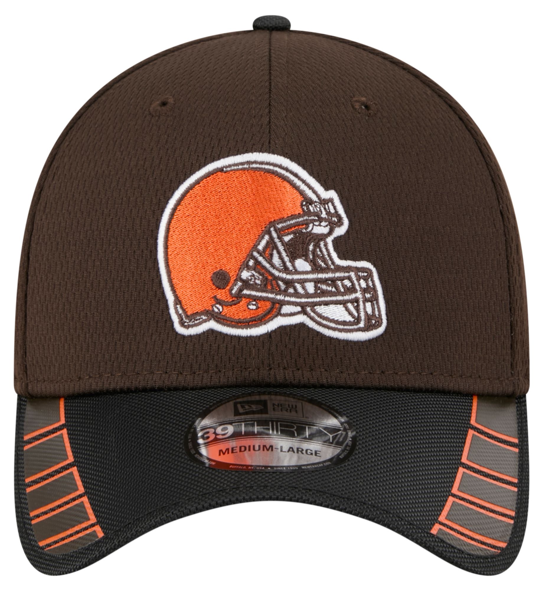 New Era Adult Cleveland Browns Brown Visor Hit 39Thirty Stretch Fit Hat product image