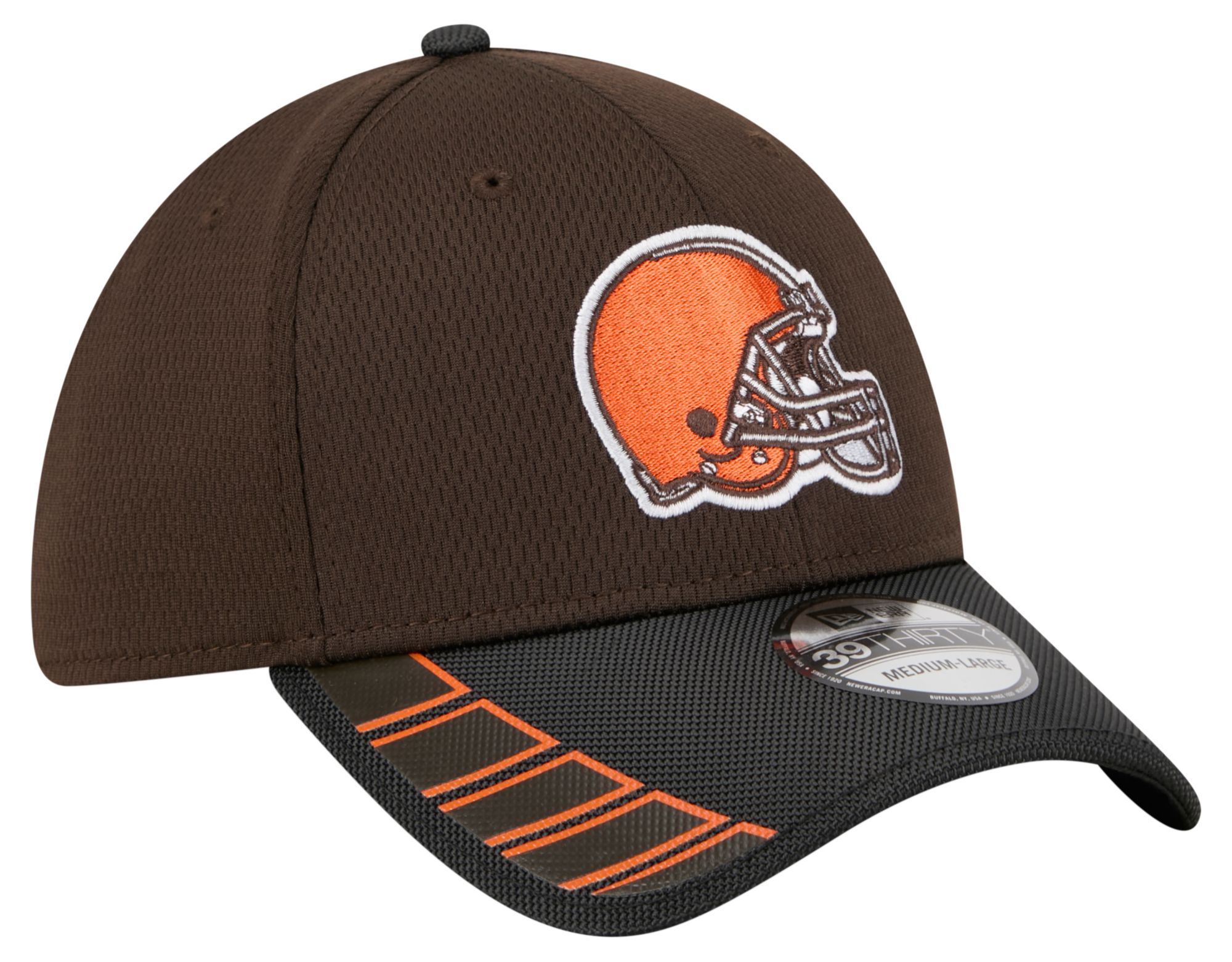 New Era Adult Cleveland Browns Brown Visor Hit 39Thirty Stretch Fit Hat product image