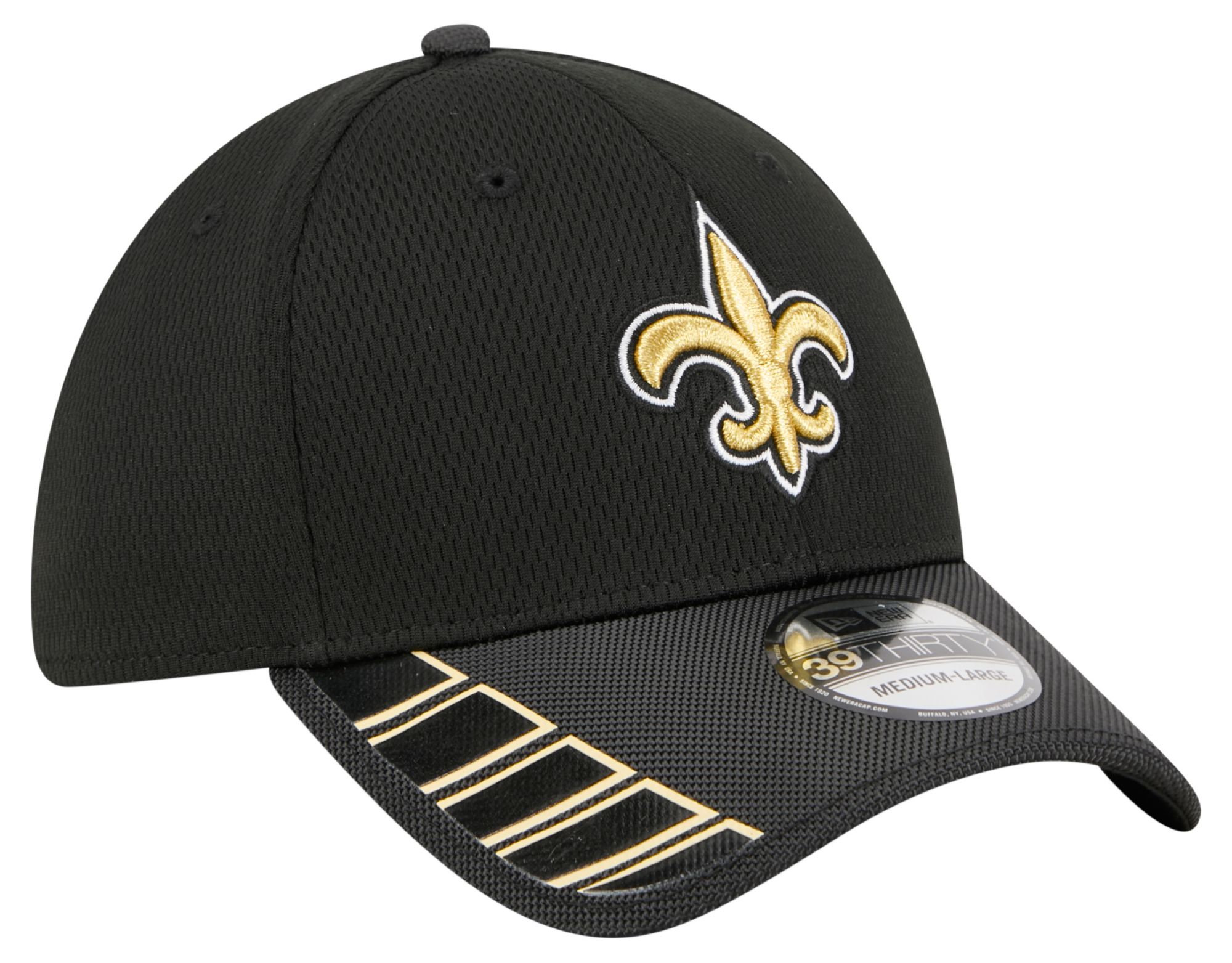 New Era Adult New Orleans Saints Black Visor Hit 39Thirty Stretch Fit Hat product image