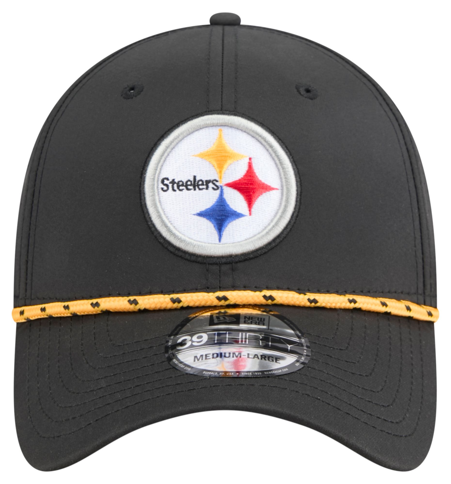 New Era Adult Pittsburgh Steelers Black Perf 39Thirty Stretch Fit Hat product image
