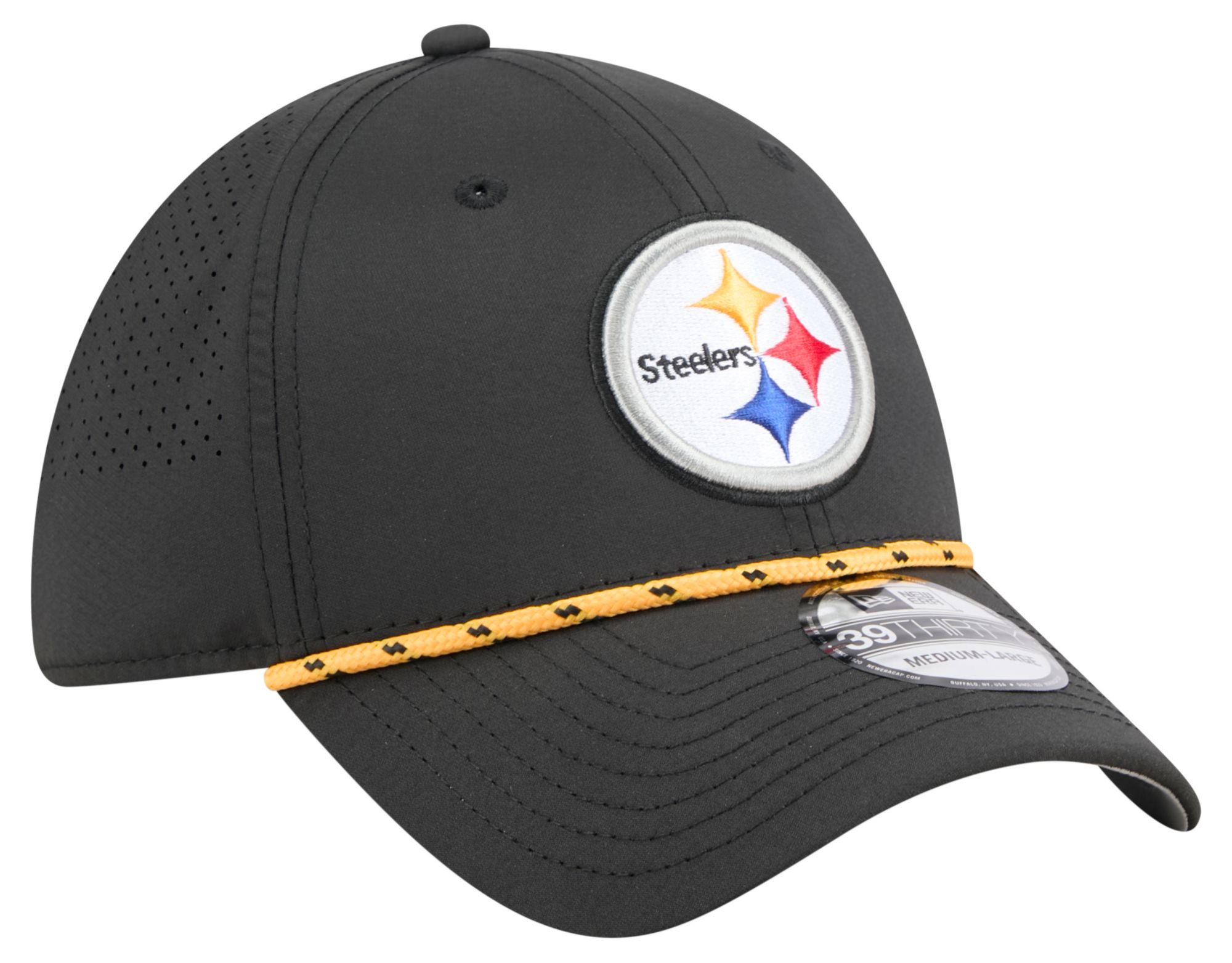 New Era Adult Pittsburgh Steelers Black Perf 39Thirty Stretch Fit Hat product image