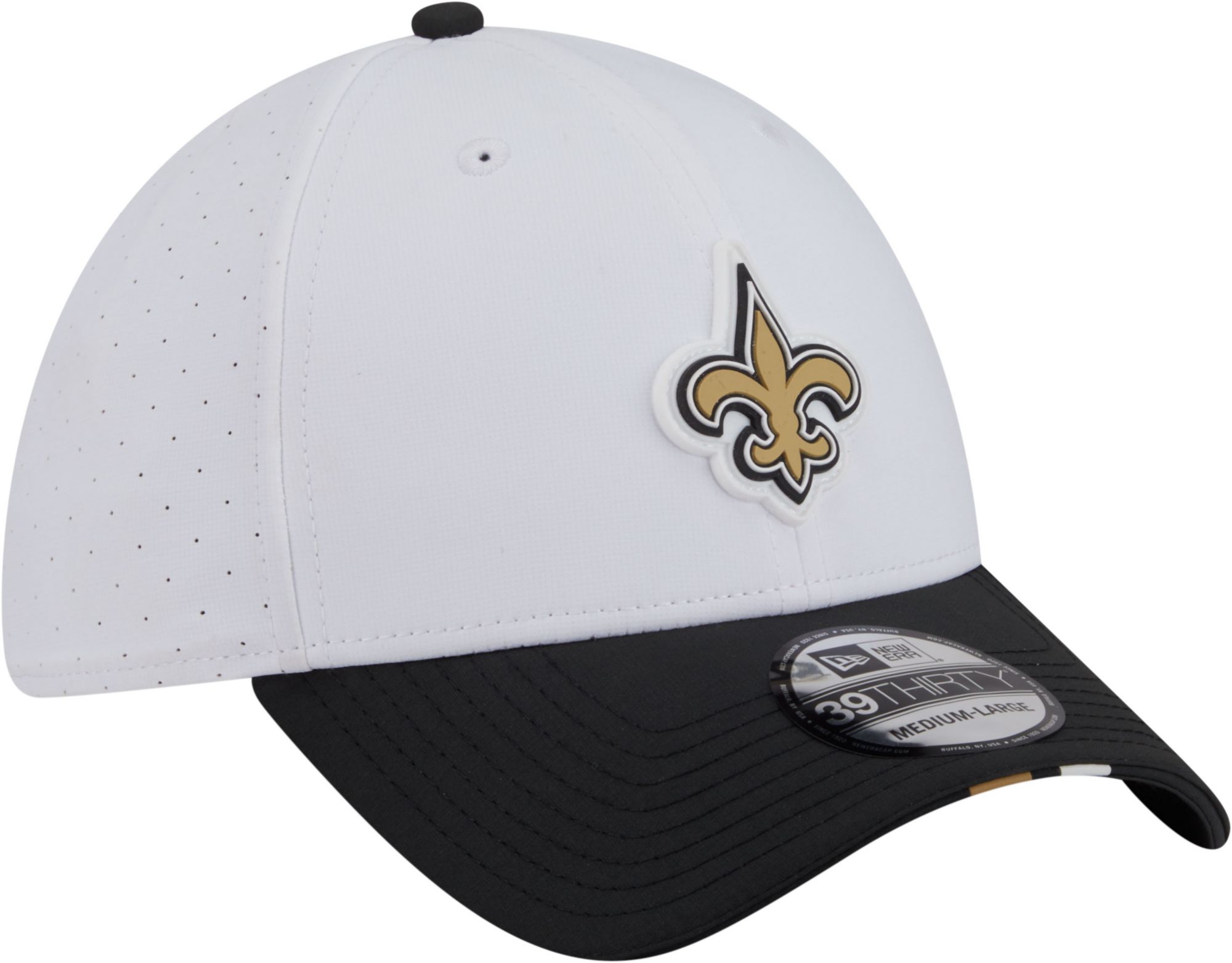 New Era Adult New Orleans Saints Training Camp 2025 White 39Thirty Stretch Fit Hat product image