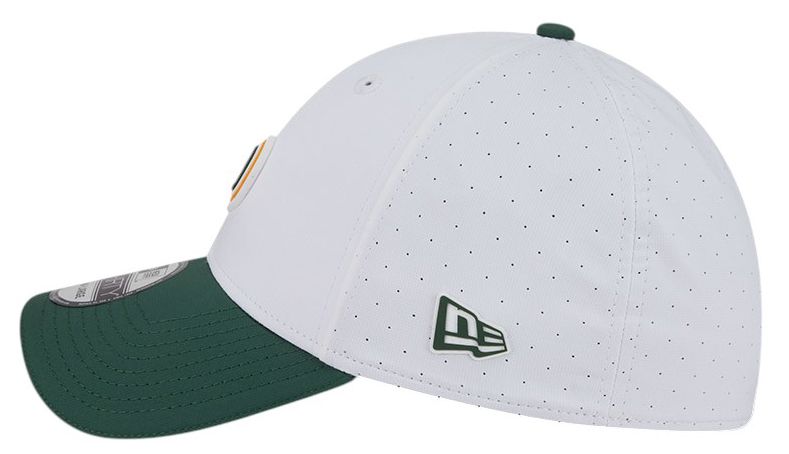 New Era Adult Green Bay Packers Training Camp 2025 White 39Thirty Stretch Fit Hat product image