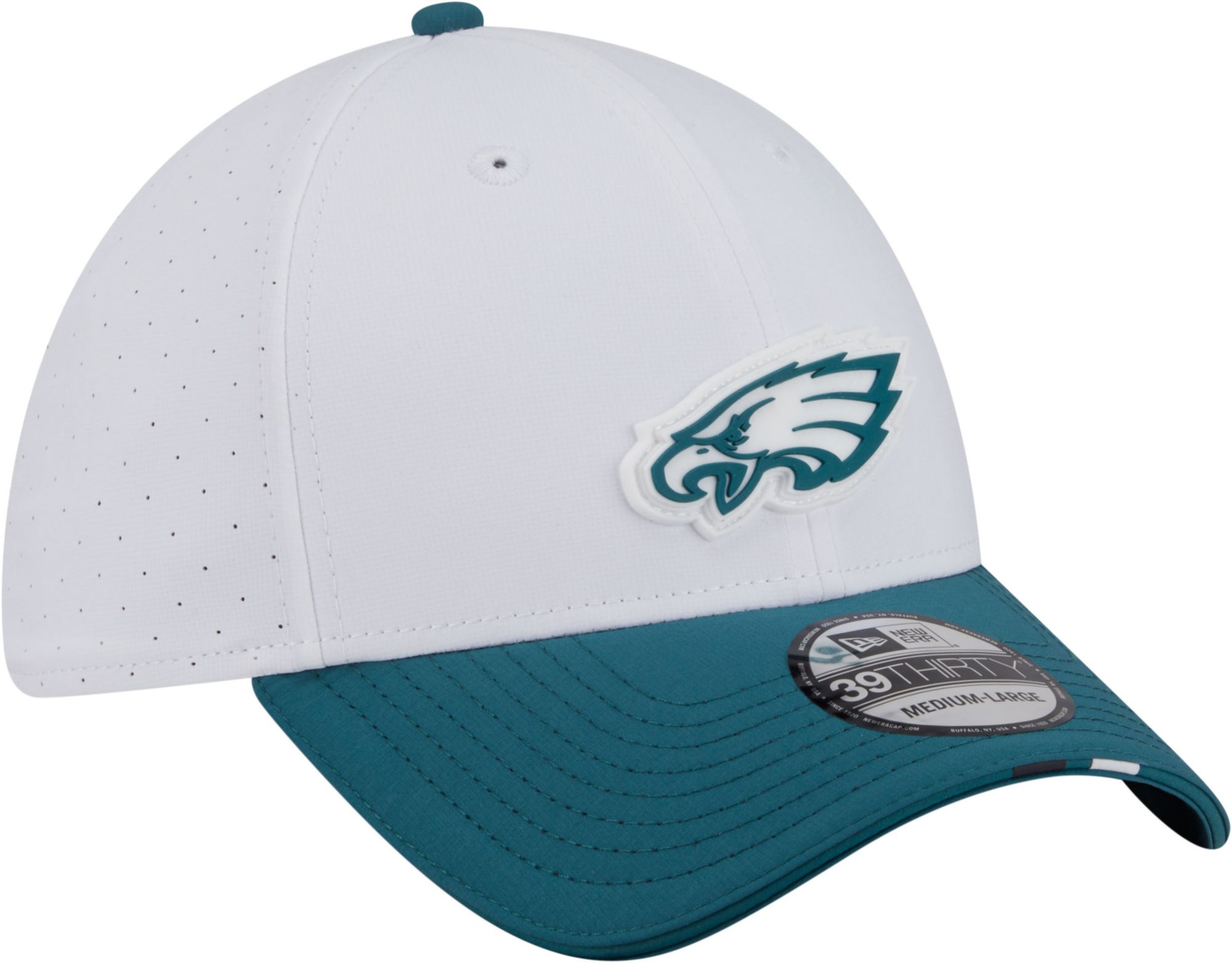 New Era Adult Philadelphia Eagles Training Camp 2025 White 39Thirty Stretch Fit Hat product image