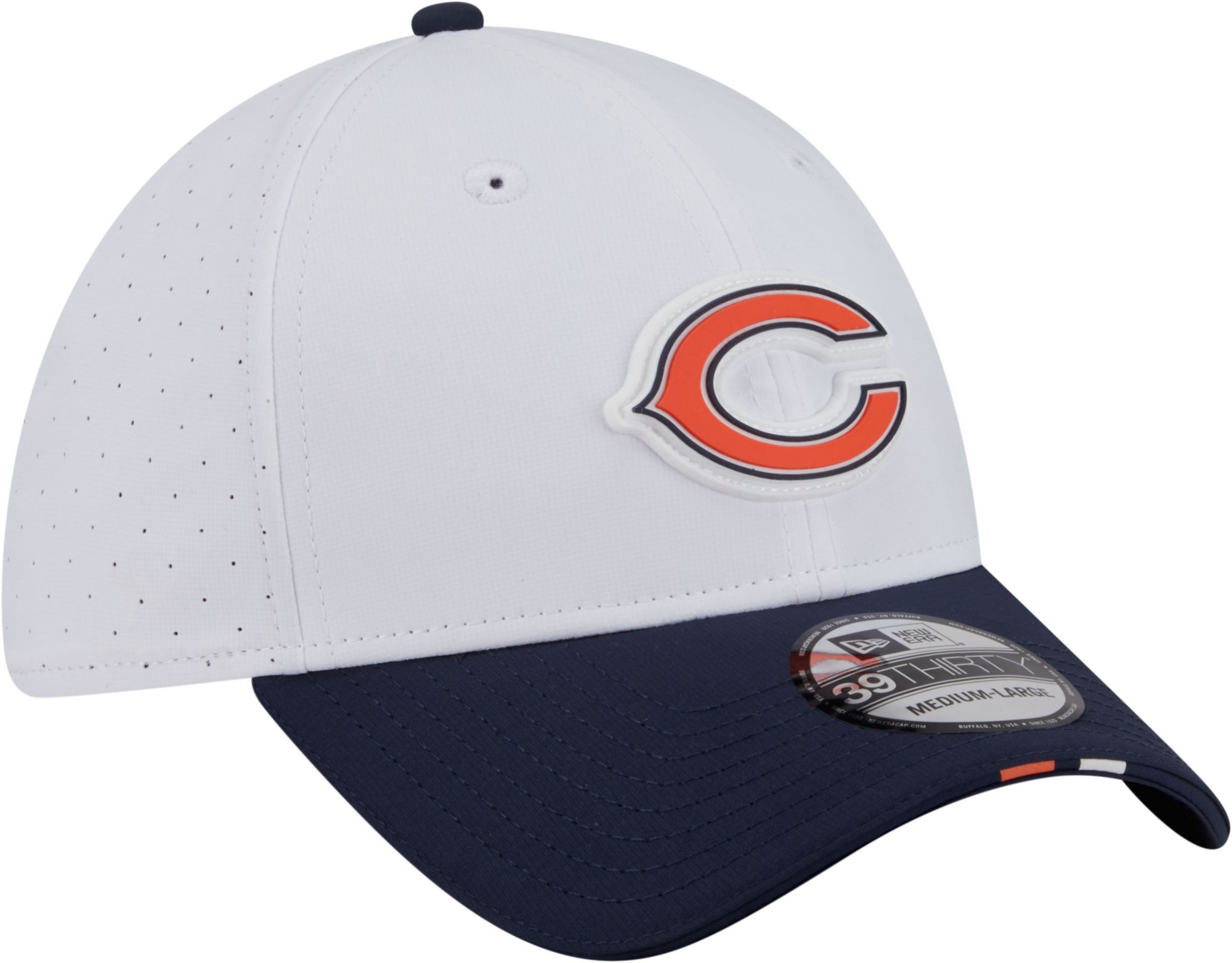 New Era Adult Chicago Bears Training Camp 2025 White 39Thirty Stretch Fit Hat product image