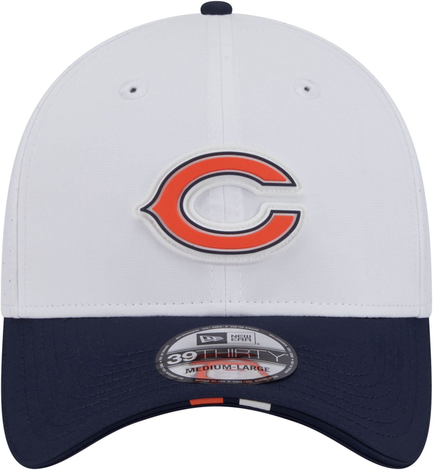 New Era Adult Chicago Bears Training Camp 2025 White 39Thirty Stretch Fit Hat product image