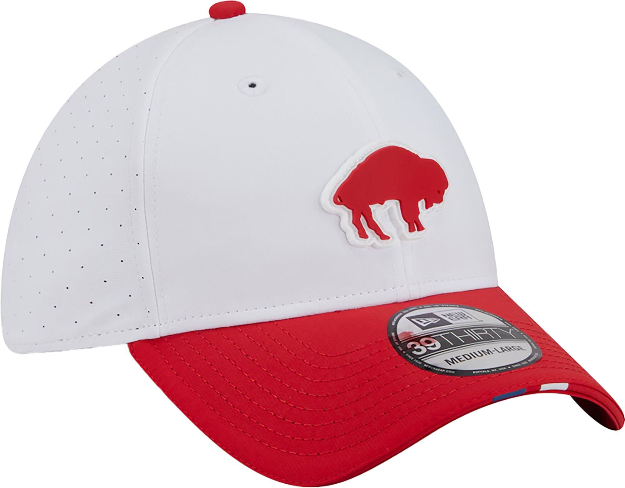 New Era Adult Buffalo Bills Training Camp 2025 White 39Thirty Stretch Fit Hat product image