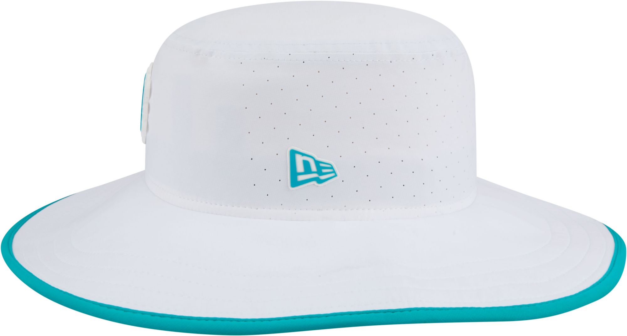 New Era Adult Miami Dolphins Training Camp 2025 Panama White Adjustable Bucket Hat product image