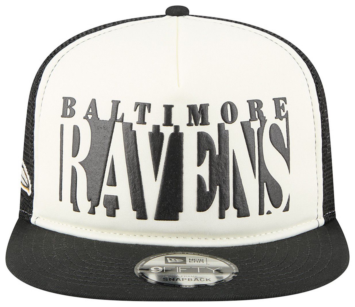 New Era Adult Baltimore Ravens Black Team Cutout 9Fifty Adjustable Hat product image