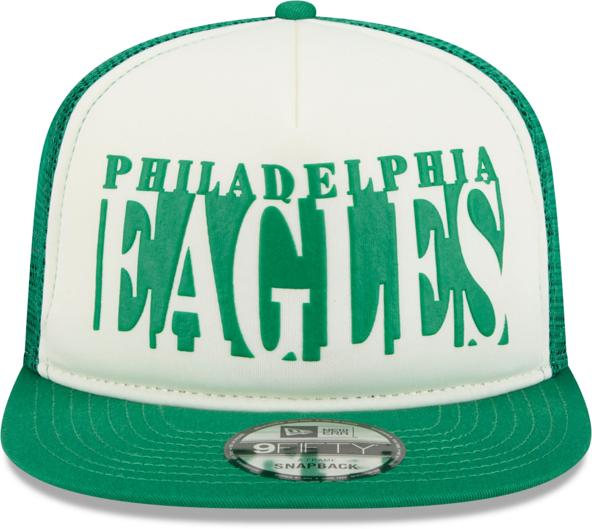 New Era Adult Philadelphia Eagles Green Team Cutout Throwback 9Fifty Adjustable Hat product image