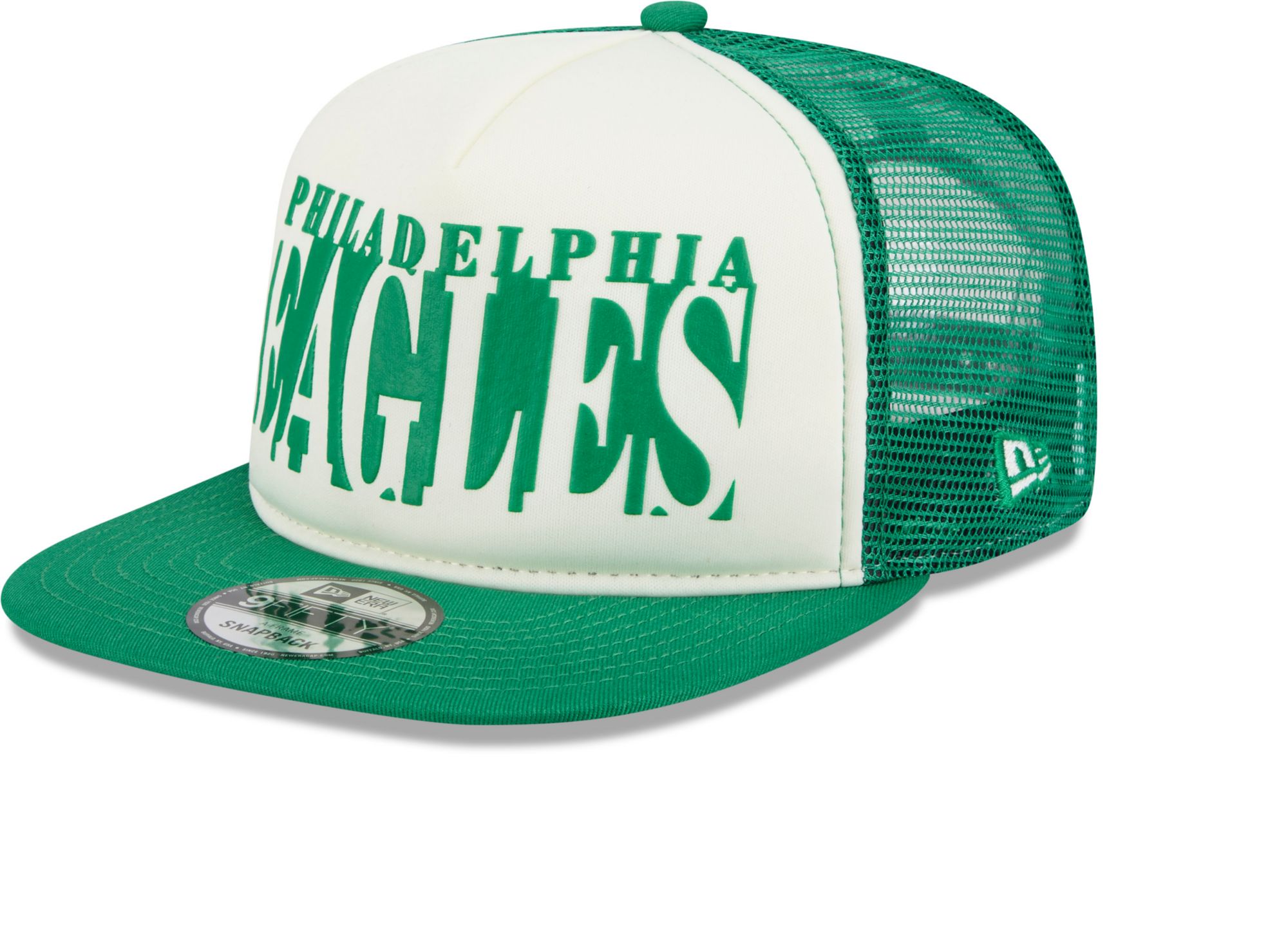New Era Adult Philadelphia Eagles Green Team Cutout Throwback 9Fifty Adjustable Hat product image