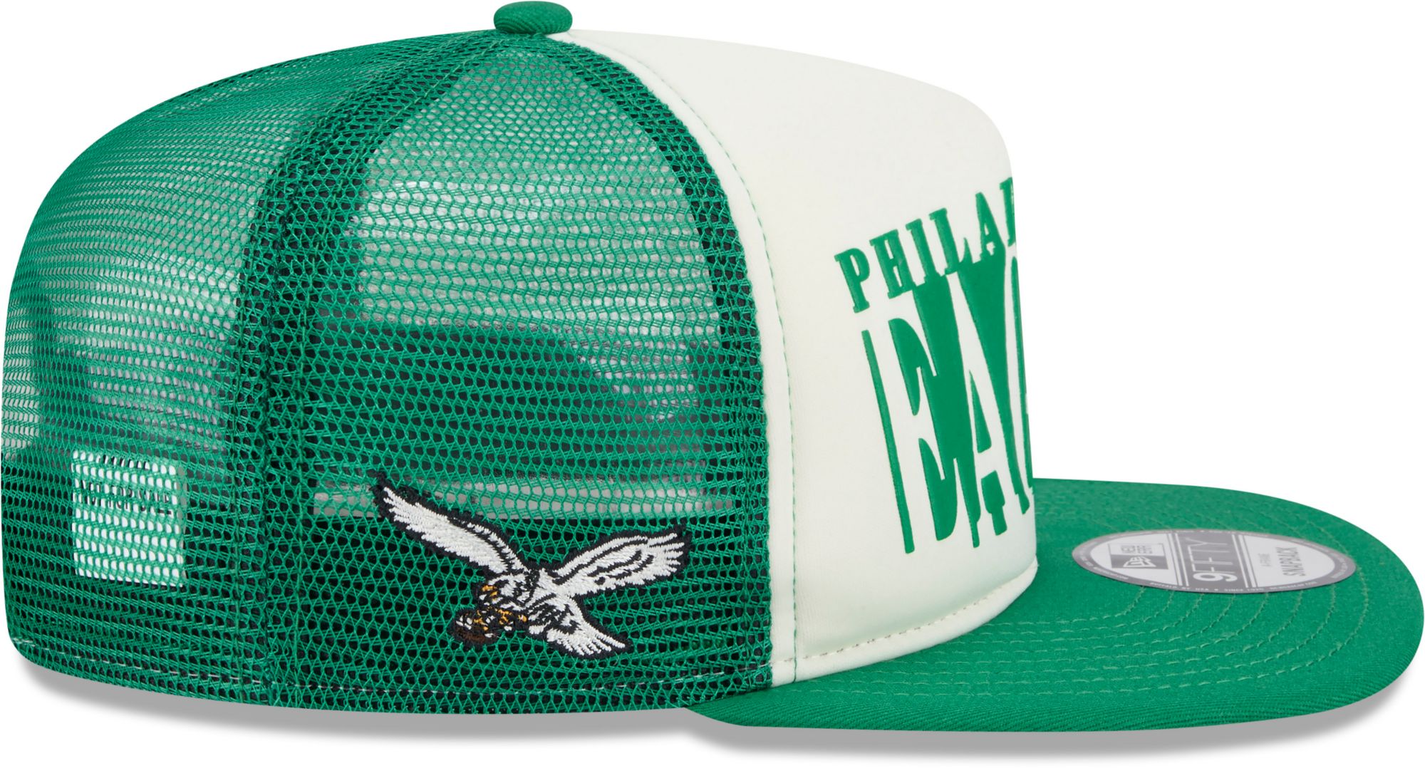 New Era Adult Philadelphia Eagles Green Team Cutout Throwback 9Fifty Adjustable Hat product image