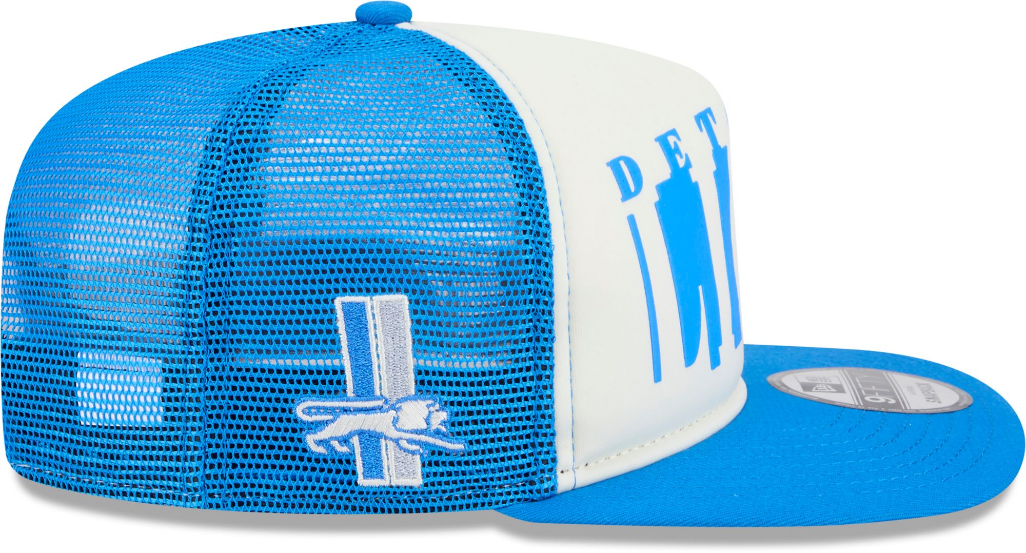 New Era Adult Detroit Lions Blue Team Cutout Throwback 9Fifty Adjustable Hat product image
