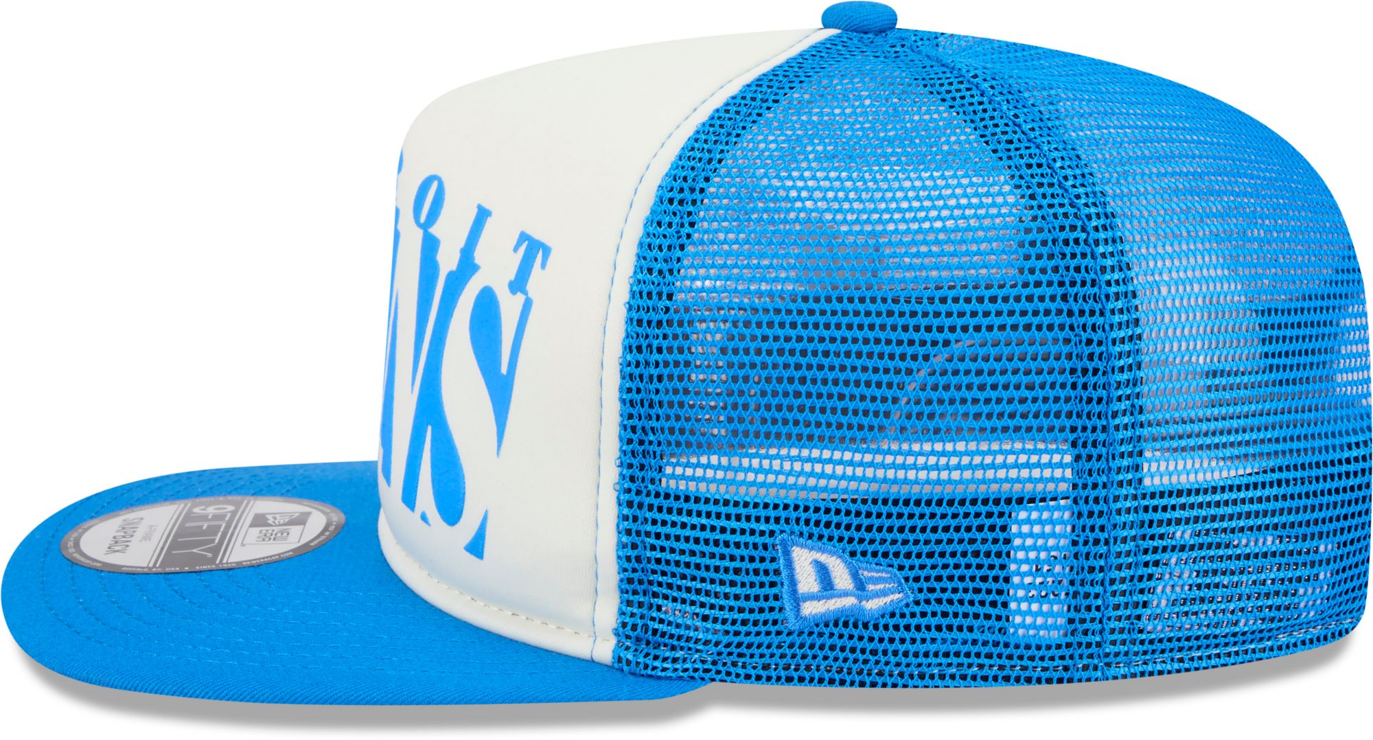 New Era Adult Detroit Lions Blue Team Cutout Throwback 9Fifty Adjustable Hat product image
