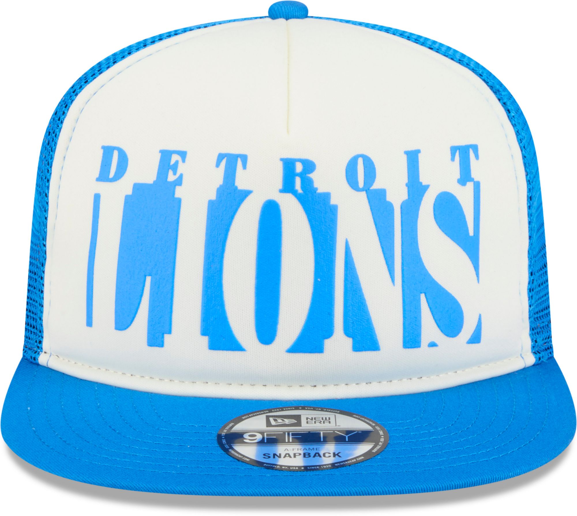 New Era Adult Detroit Lions Blue Team Cutout Throwback 9Fifty Adjustable Hat product image