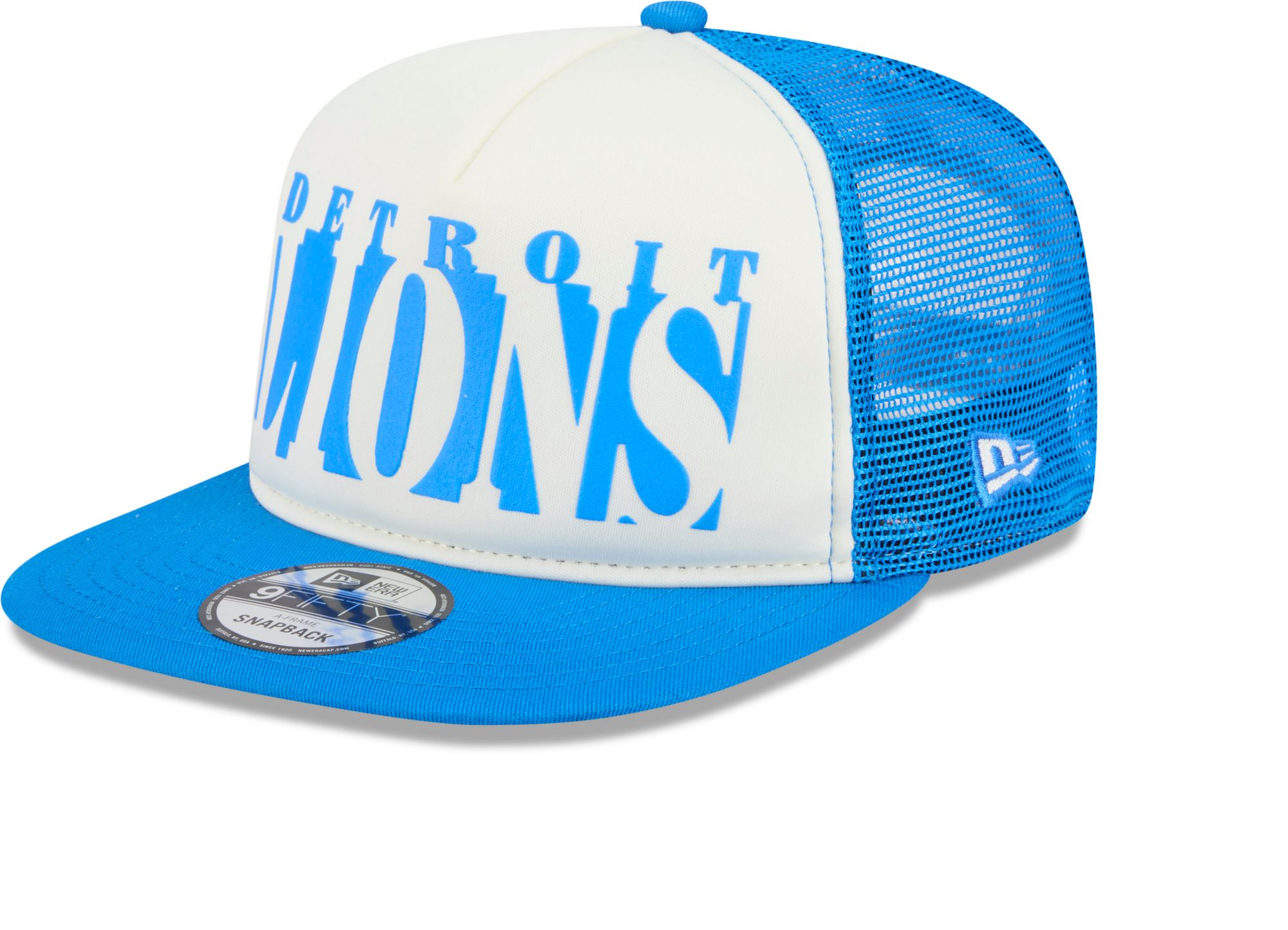 New Era Adult Detroit Lions Blue Team Cutout Throwback 9Fifty Adjustable Hat product image