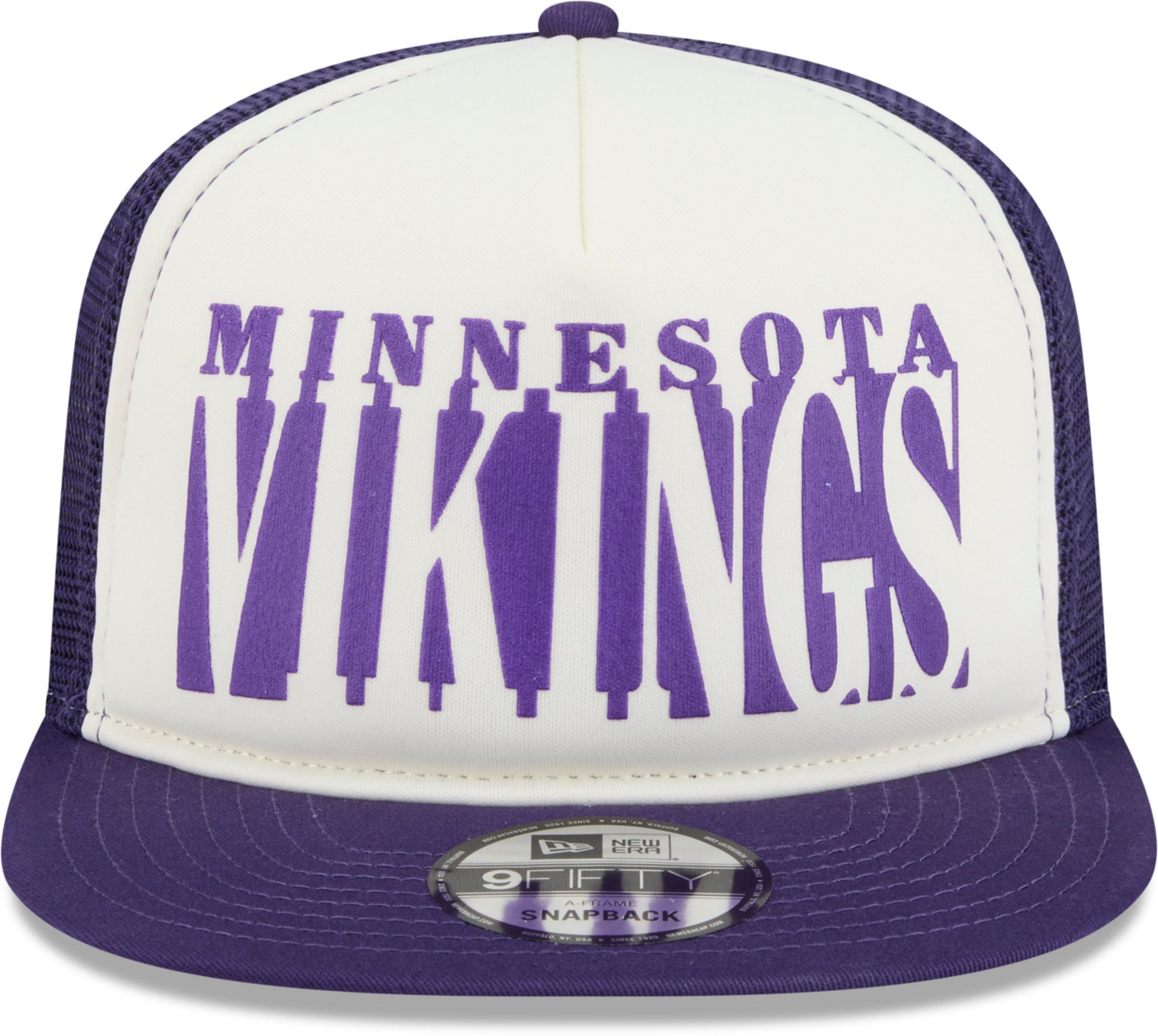 New Era Adult Minnesota Vikings Purple Team Cutout Throwback 9Fifty Adjustable Hat product image