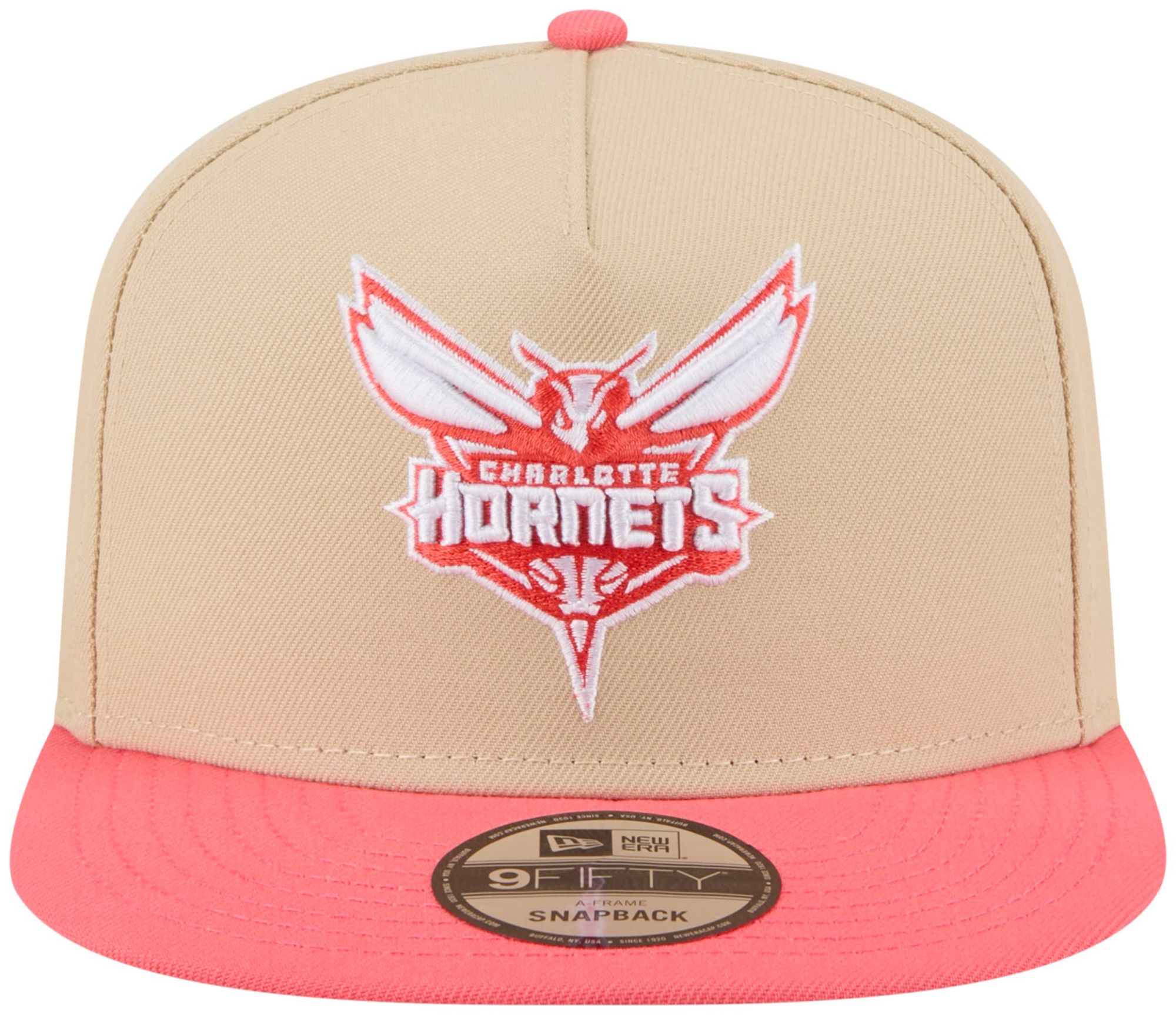New Era Adult Charlotte Hornets Tan Two Tone 9Fifty A-Frame Adjustable Hat product image