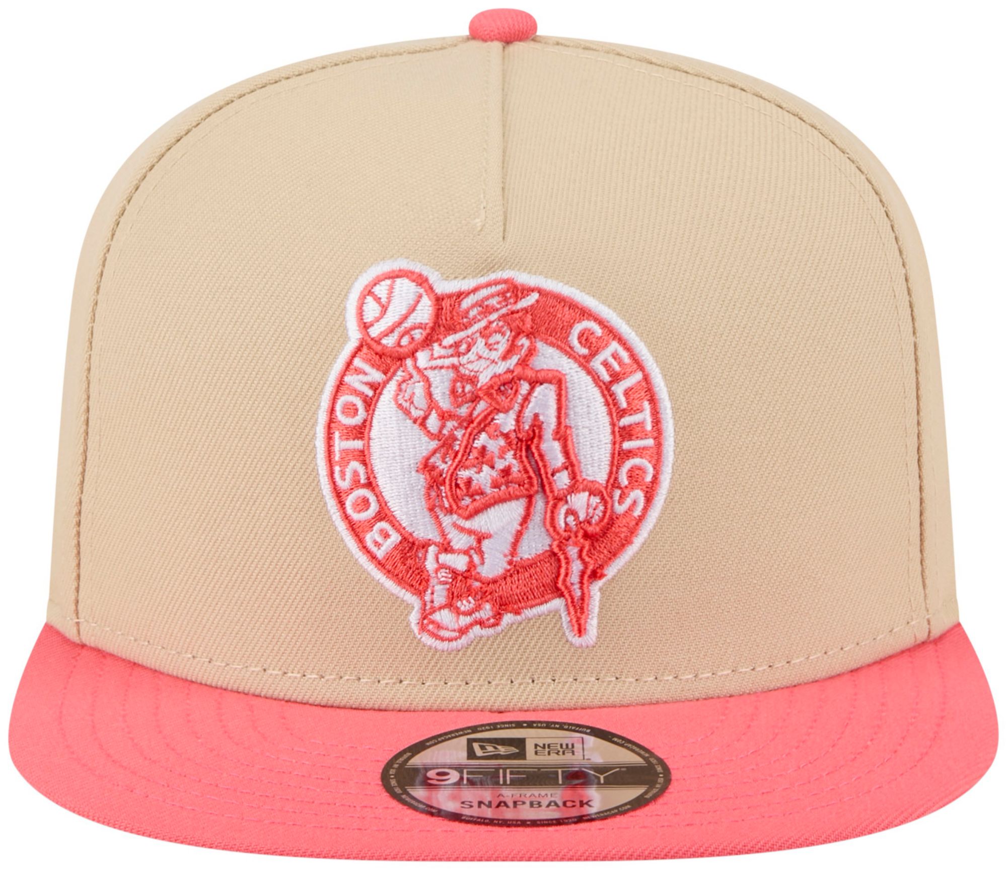 New Era Adult Boston Celtics Tan Two Tone 9Fifty A-Frame Adjustable Hat product image