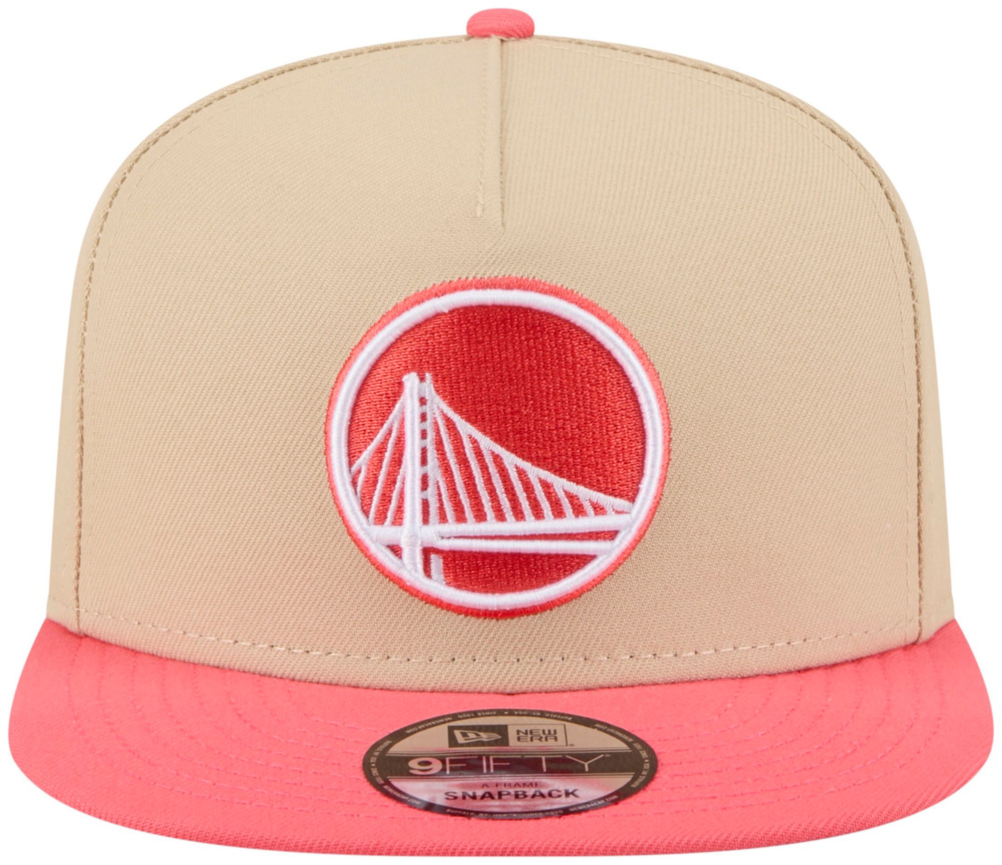 New Era Adult Golden State Warriors Tan Two Tone 9Fifty A-Frame Adjustable Hat product image