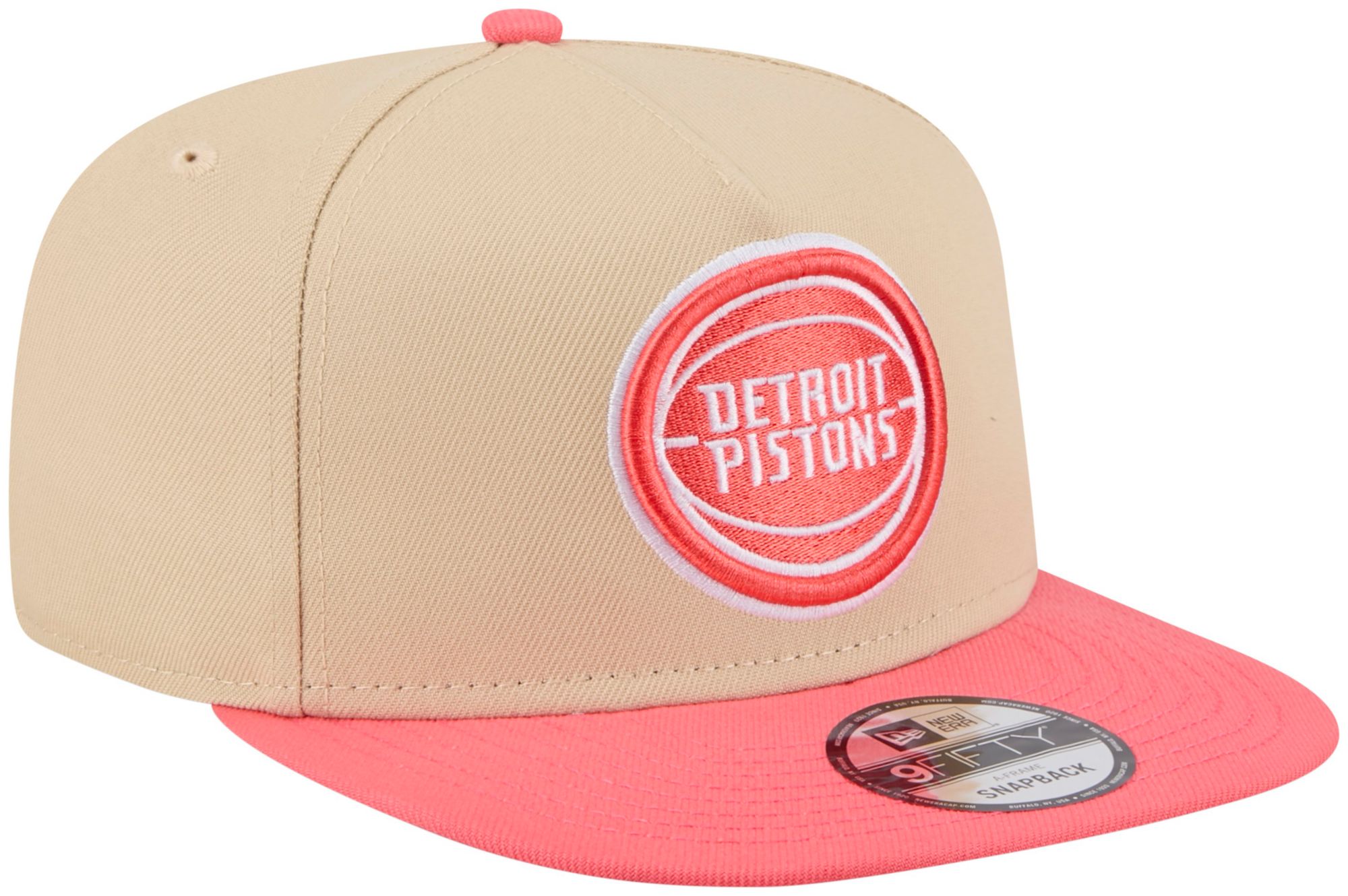New Era Adult Detroit Pistons Tan Two Tone 9Fifty A-Frame Adjustable Hat product image