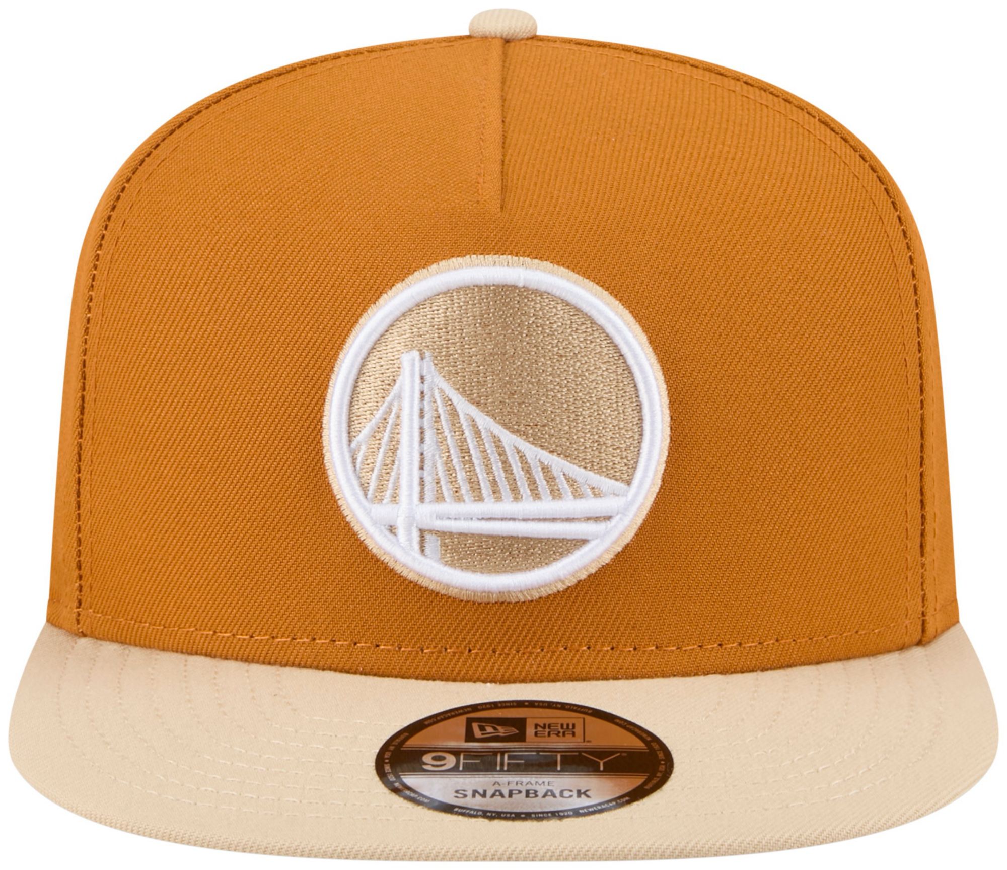 New Era Adult Golden State Warriors Brown Two Tone 9Fifty A-Frame Adjustable Hat product image