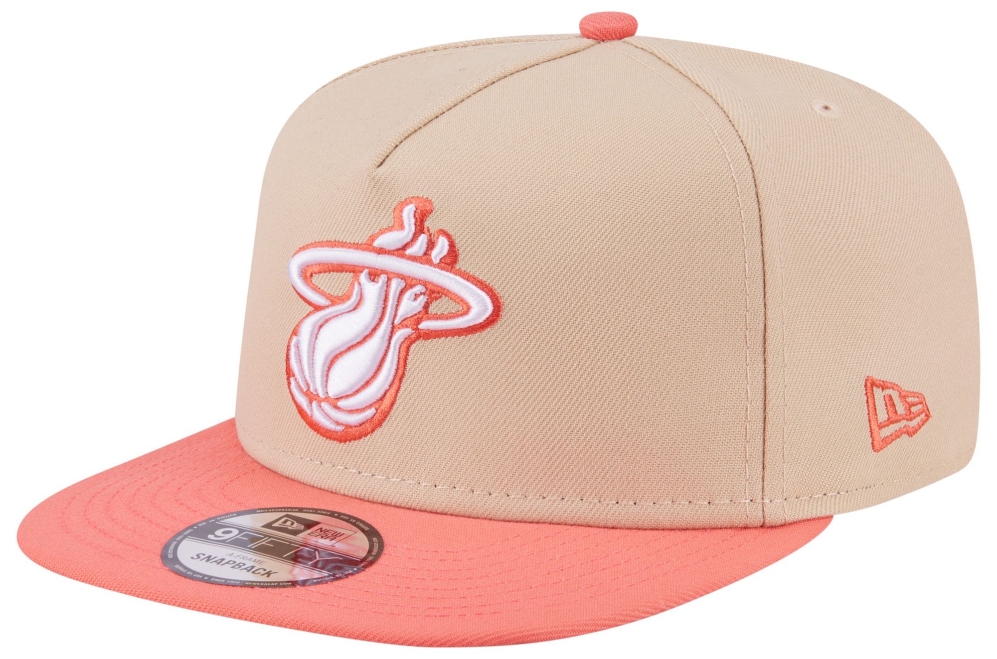 New Era Adult Miami Heat Tan Two Tone 9Fifty A-Frame Adjustable Hat product image