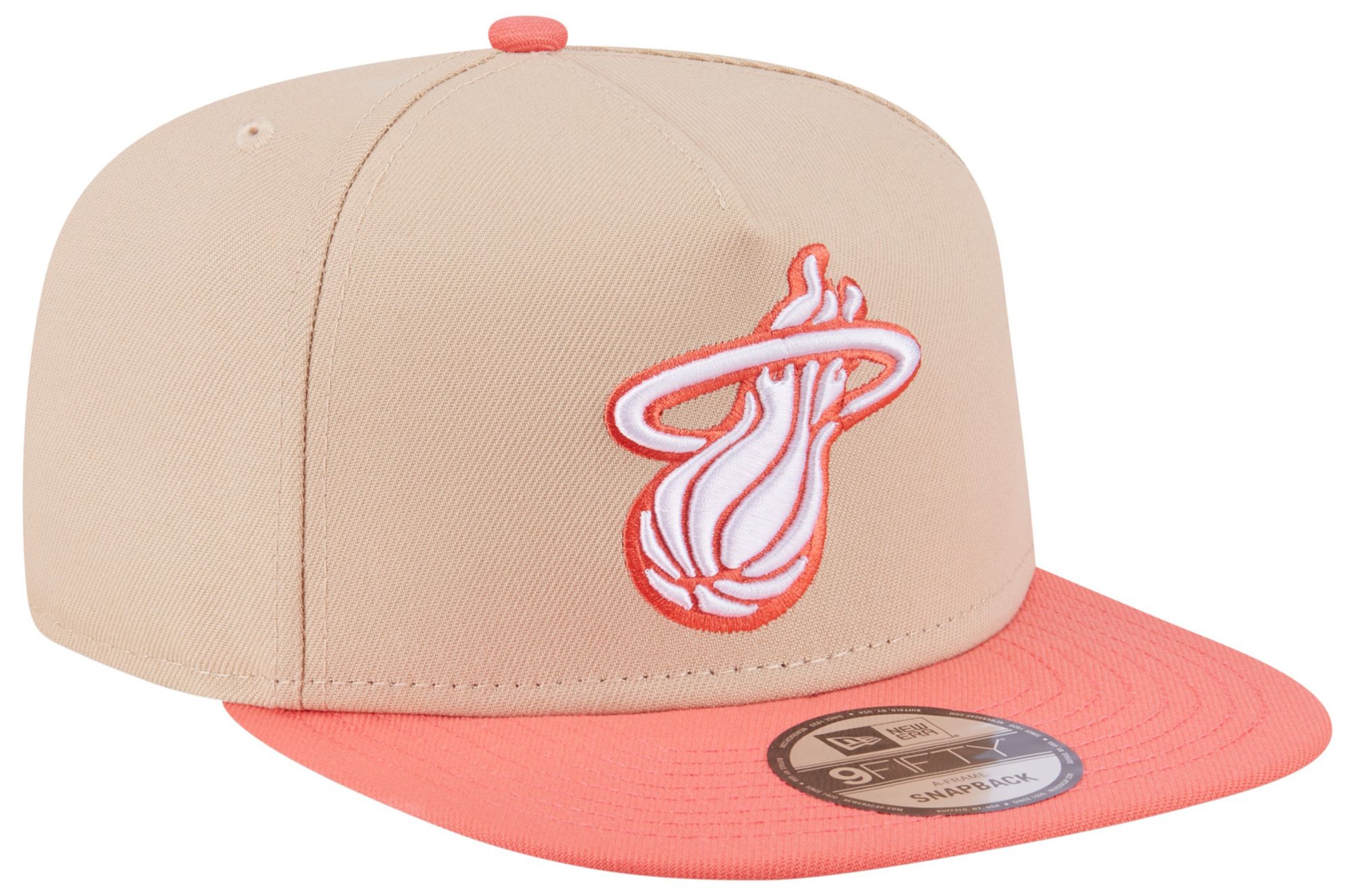 New Era Adult Miami Heat Tan Two Tone 9Fifty A-Frame Adjustable Hat product image