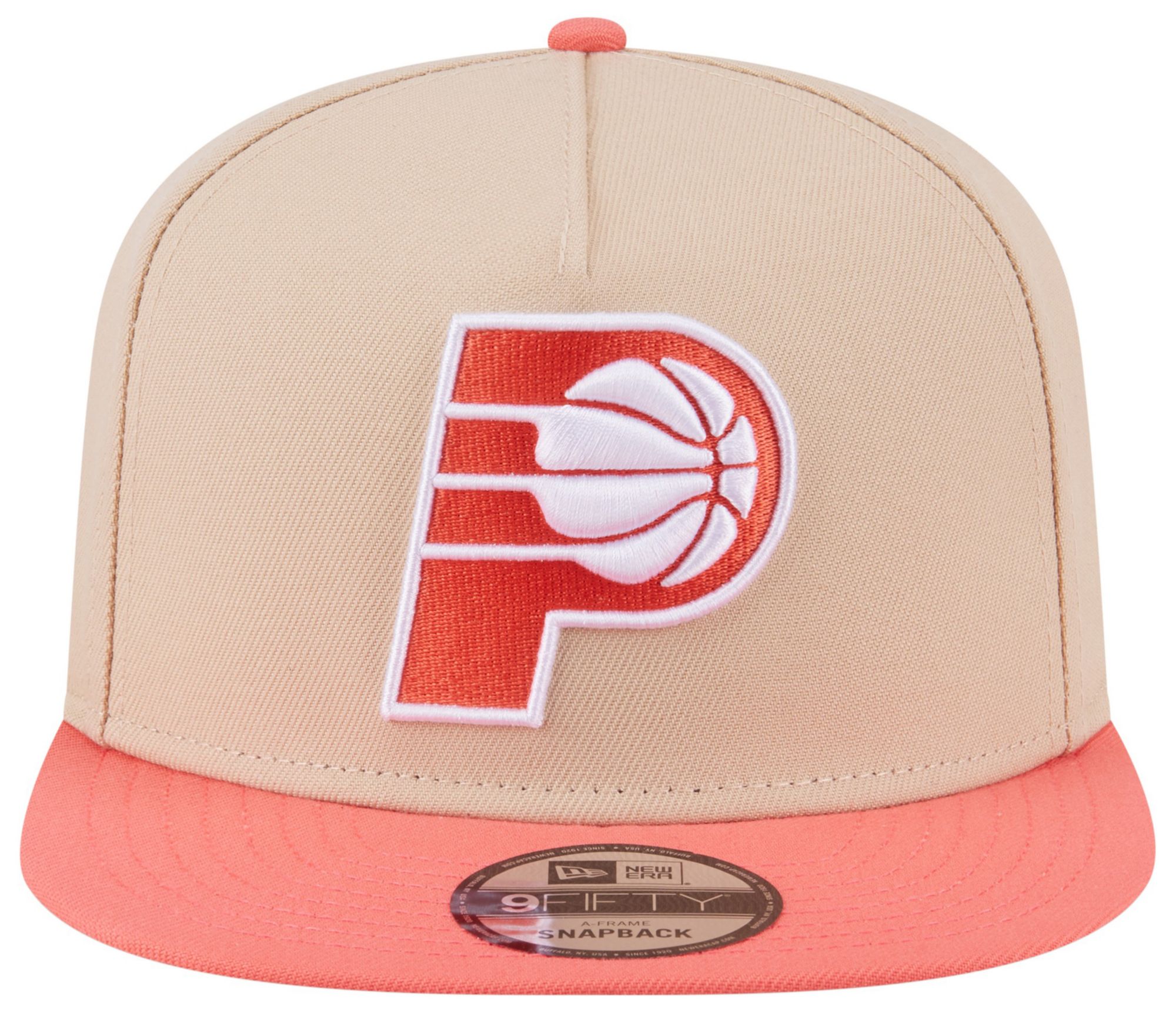 New Era Adult Indiana Pacers Tan Two Tone 9Fifty A-Frame Adjustable Hat product image