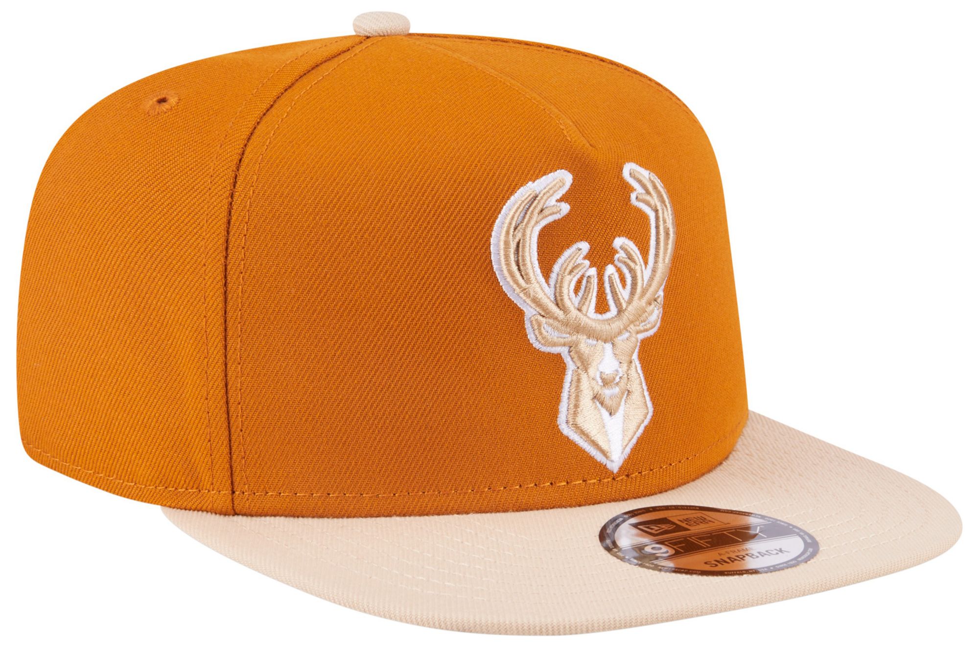 New Era Adult Milwaukee Bucks Brown Two Tone 9Fifty A-Frame Adjustable Hat product image