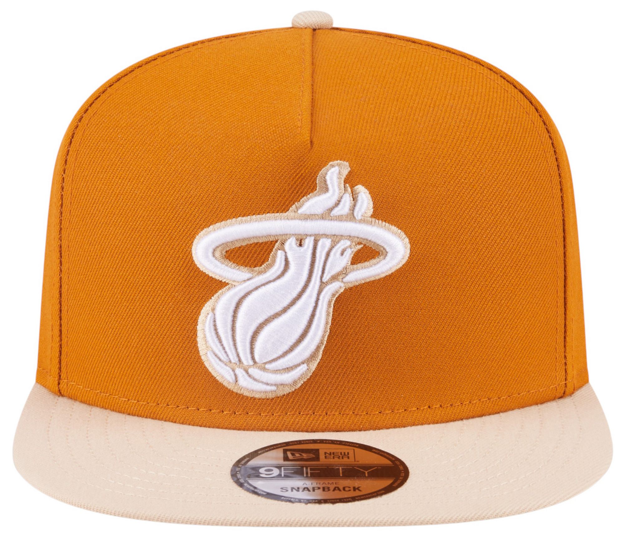 New Era Adult Miami Heat Brown Two Tone 9Fifty A-Frame Adjustable Hat product image