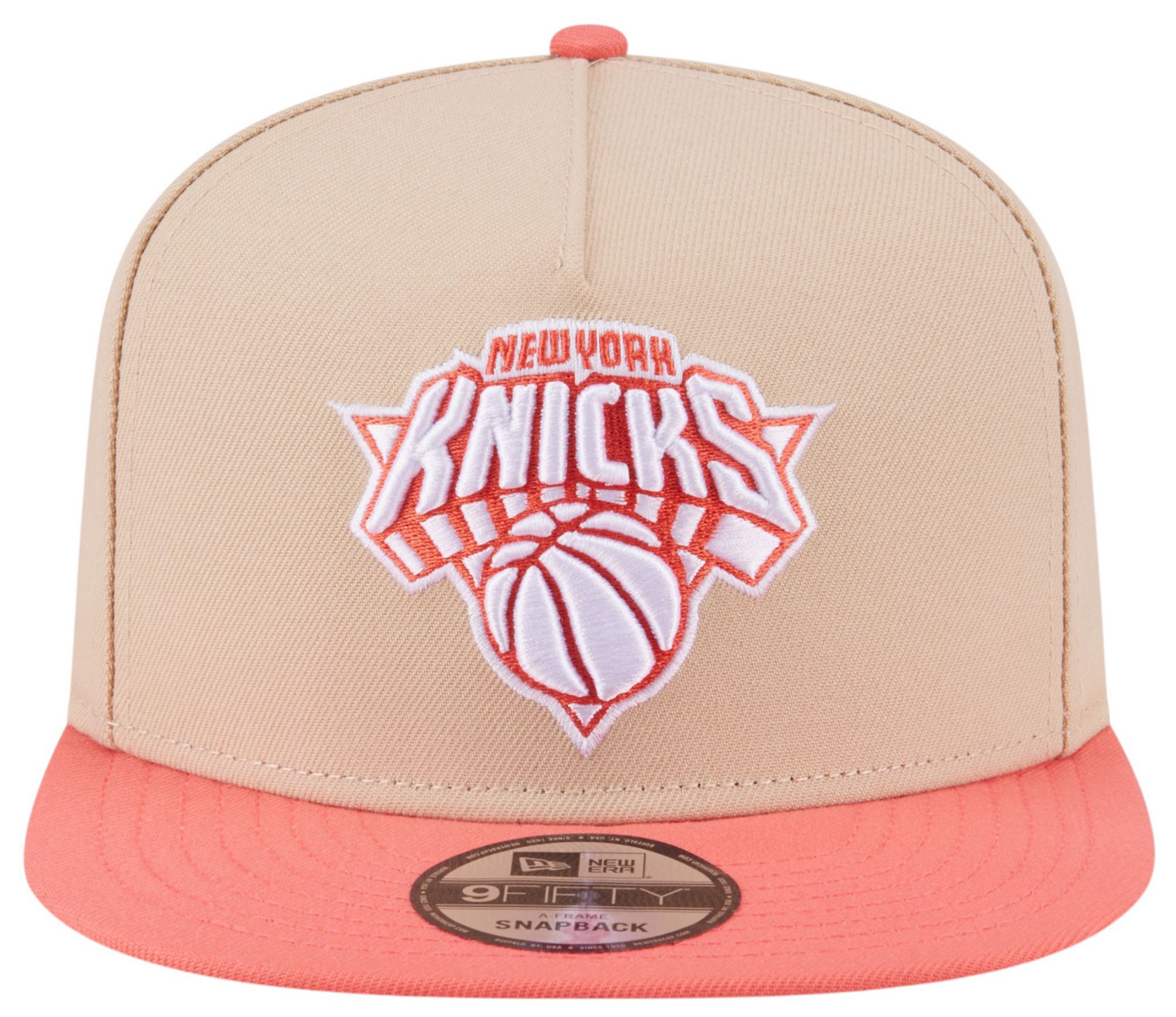 New Era Adult New York Knicks Tan Two Tone 9Fifty A-Frame Adjustable Hat product image