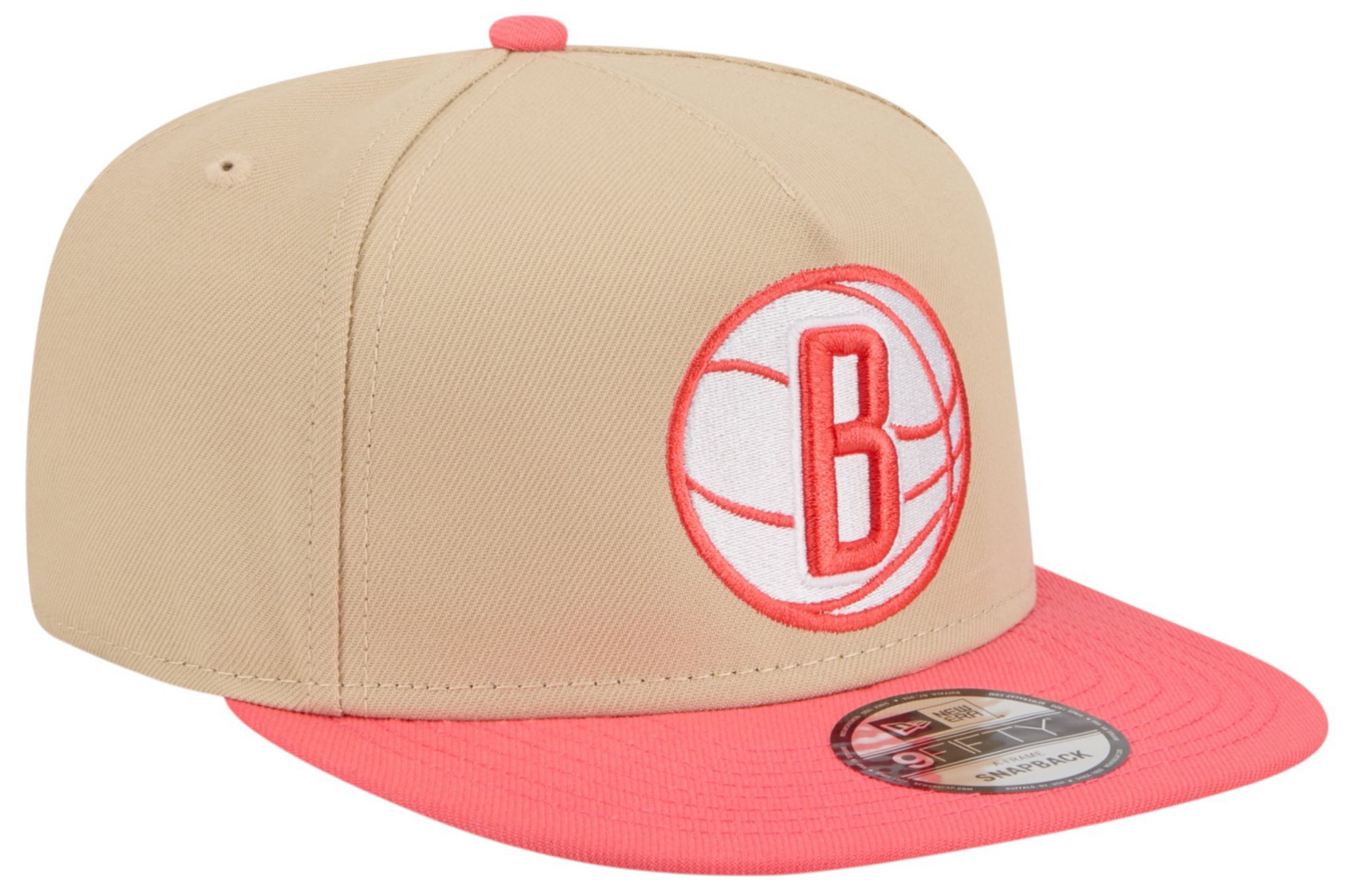 New Era Adult Brooklyn Nets Tan Two Tone 9Fifty A-Frame Adjustable Hat product image