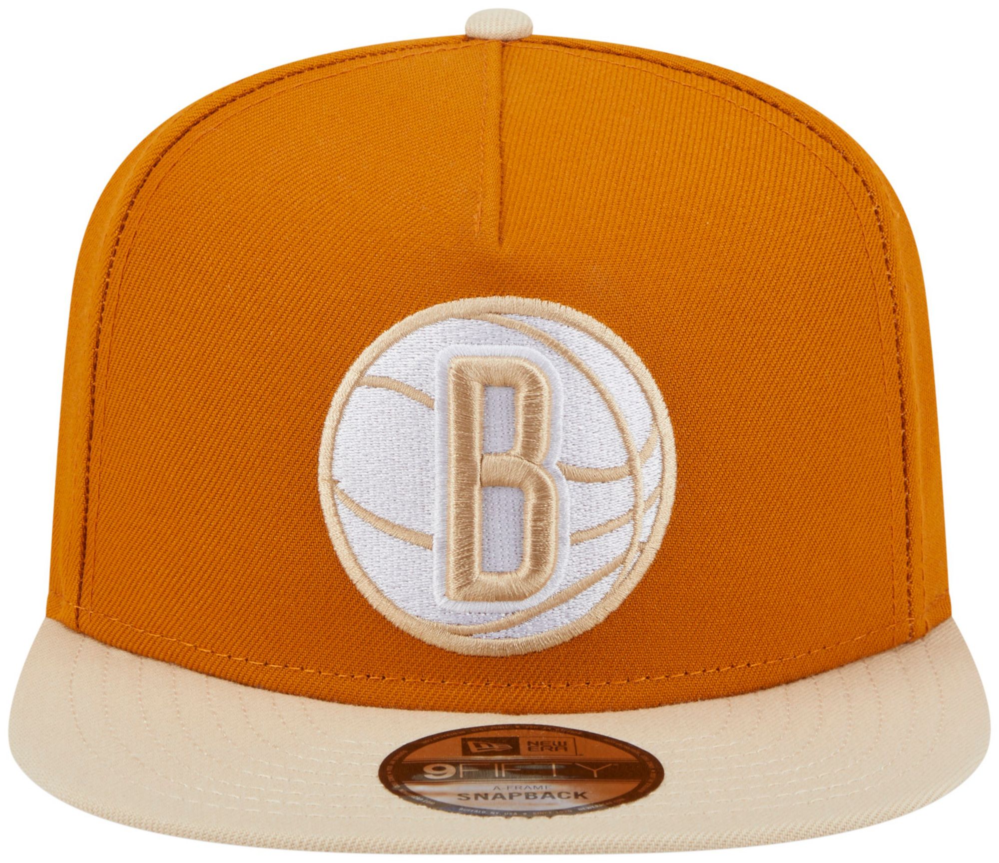 New Era Adult Brooklyn Nets Brown Two Tone 9Fifty A-Frame Adjustable Hat product image