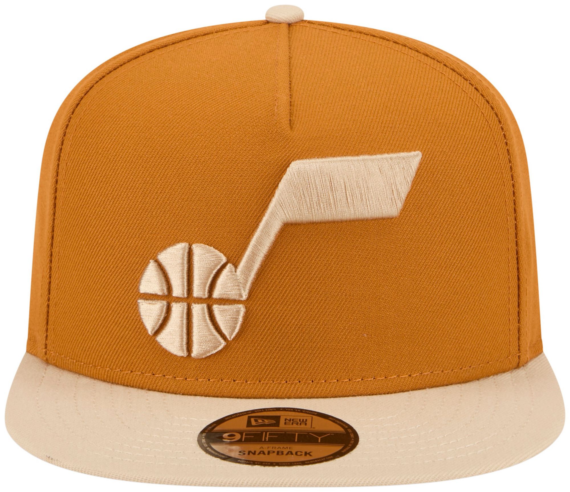 New Era Adult Utah Jazz Brown Two Tone 9Fifty A-Frame Adjustable Hat product image