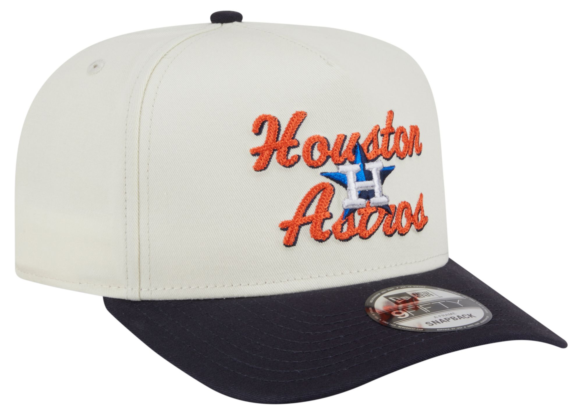 New Era Adult Houston Astros White Chainstitch 9Fifty A-Frame Adjustable Hat product image