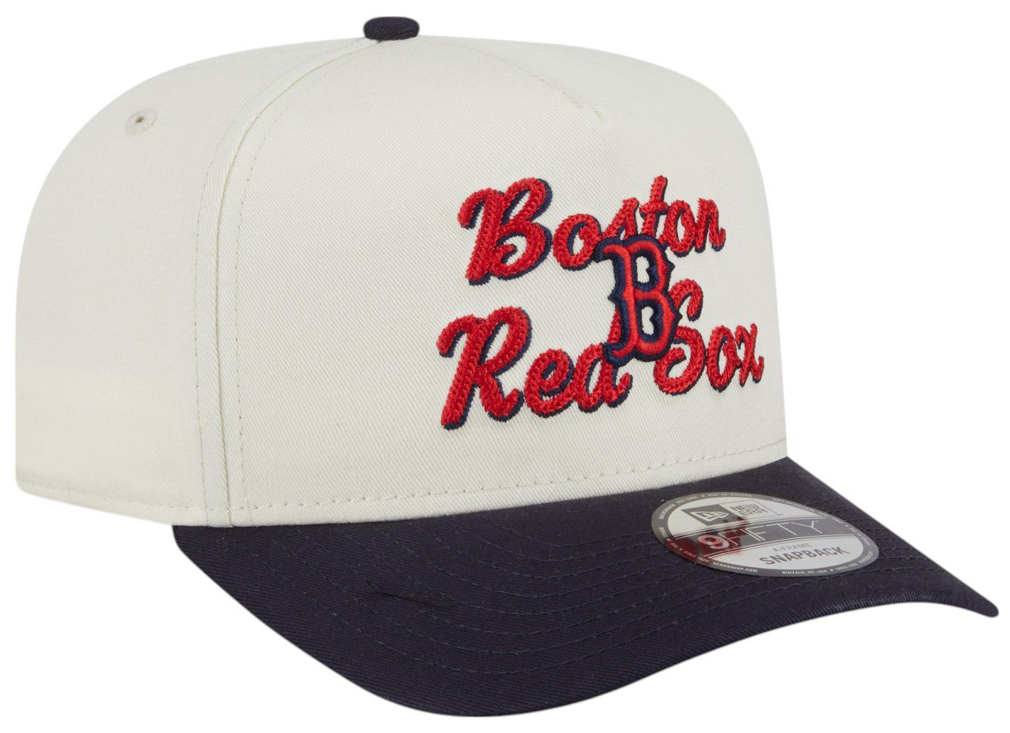 New Era Adult Boston Red Sox White Chainstitch 9Fifty A-Frame Adjustable Hat product image