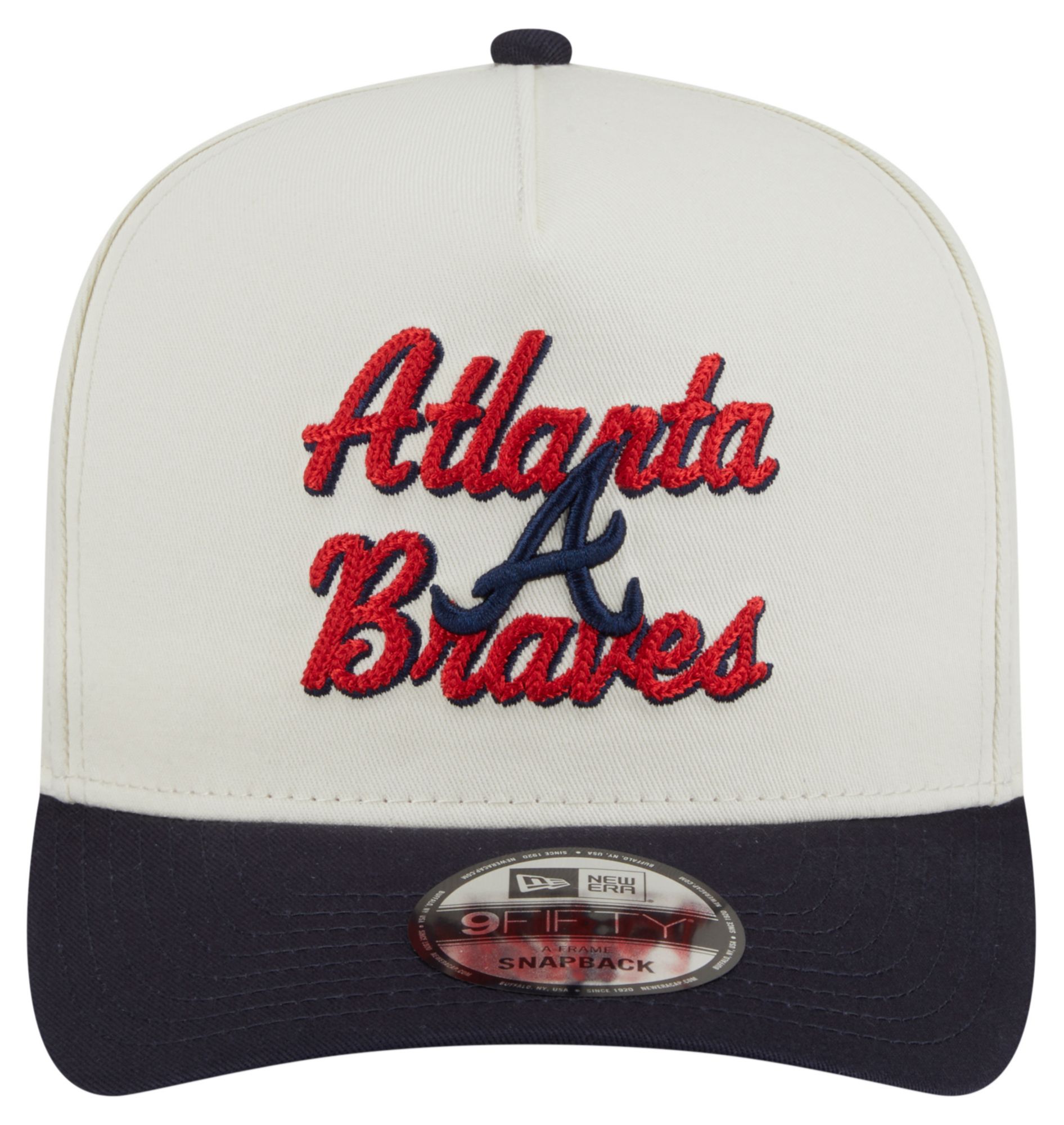 New Era Adult Atlanta Braves White Chainstitch 9Fifty A-Frame Adjustable Hat product image