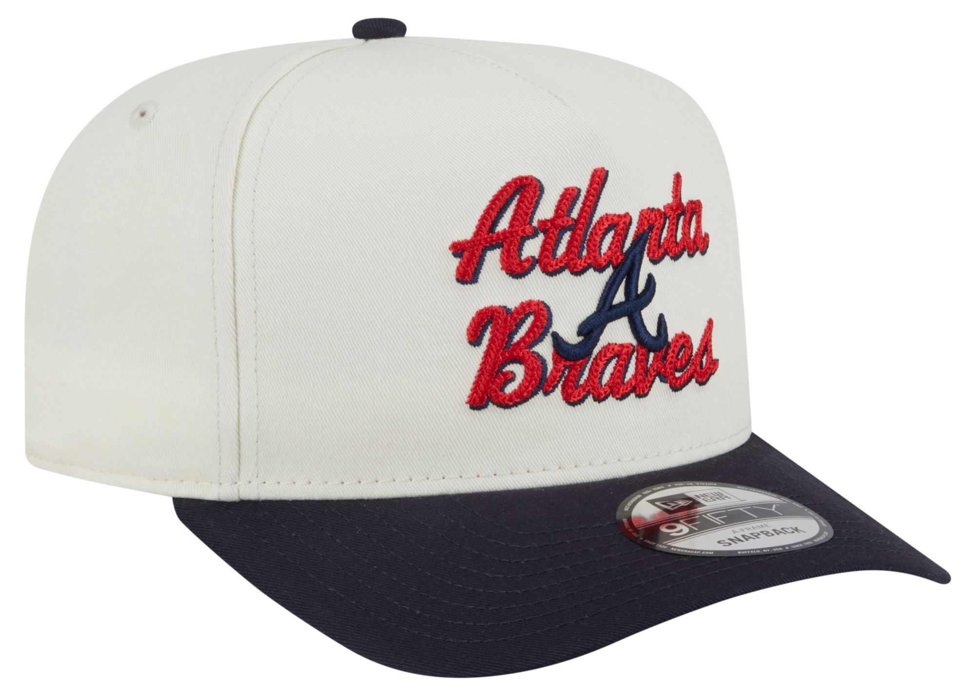 New Era Adult Atlanta Braves White Chainstitch 9Fifty A-Frame Adjustable Hat product image