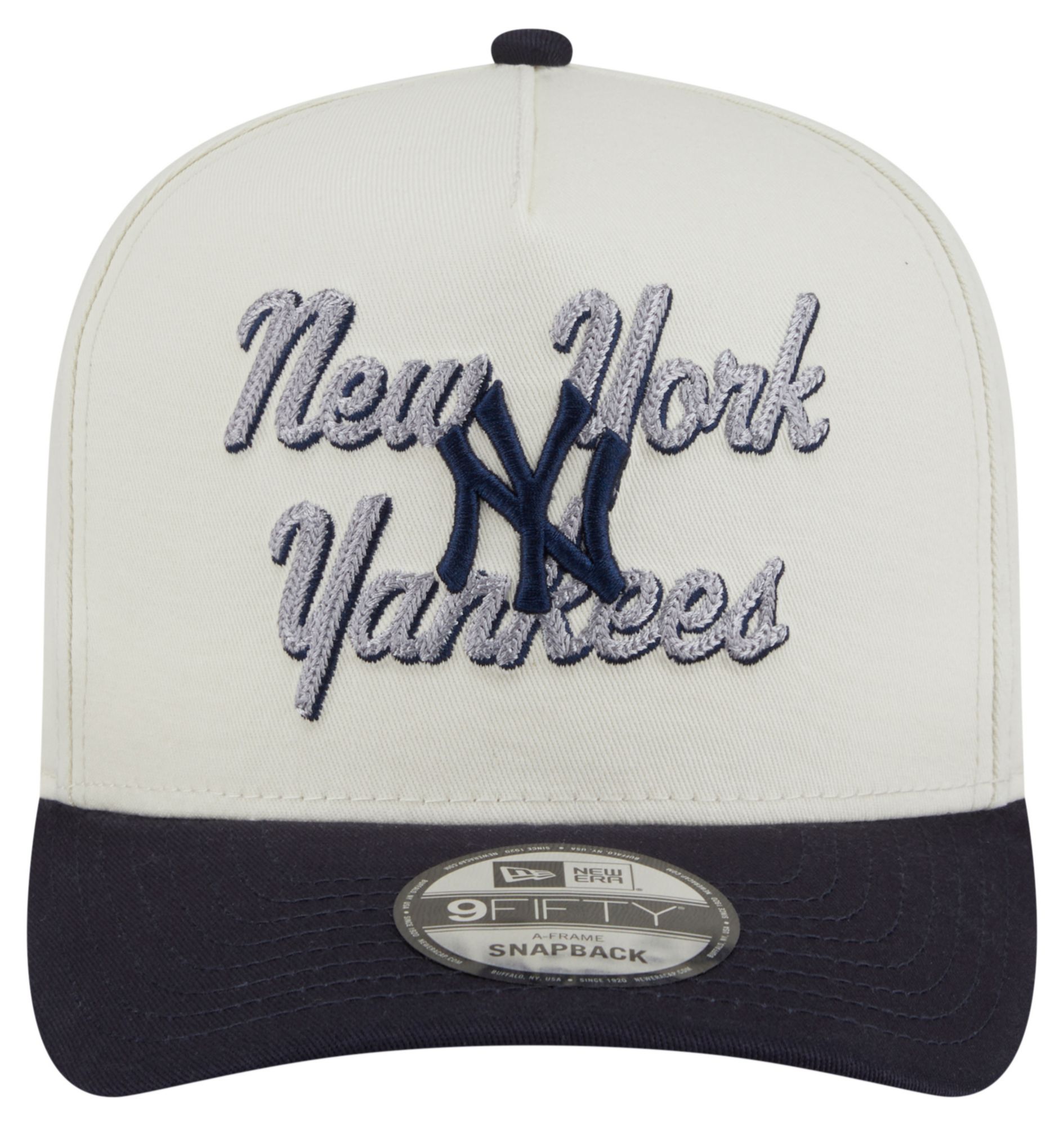 New Era Adult New York Yankees White Chainstitch 9Fifty A-Frame Adjustable Hat product image