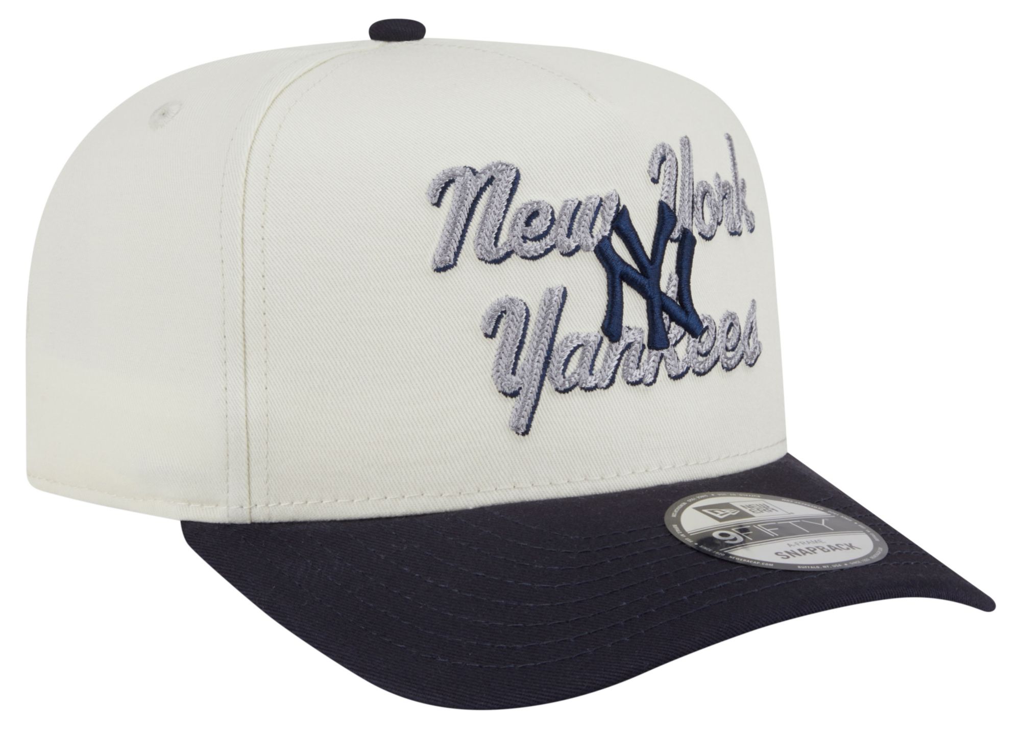 New Era Adult New York Yankees White Chainstitch 9Fifty A-Frame Adjustable Hat product image