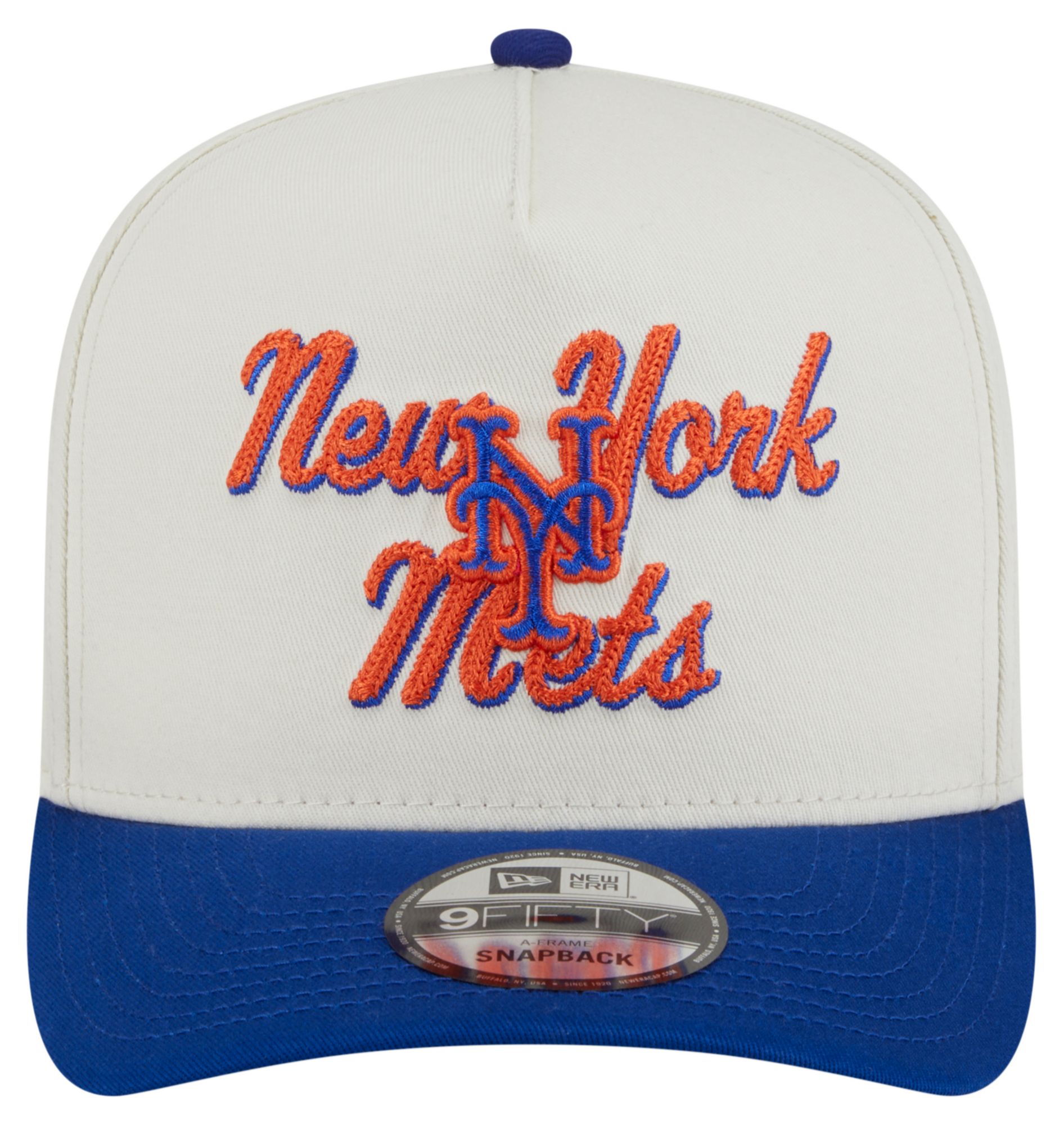 New Era Adult New York Mets White Chainstitch 9Fifty A-Frame Adjustable Hat product image
