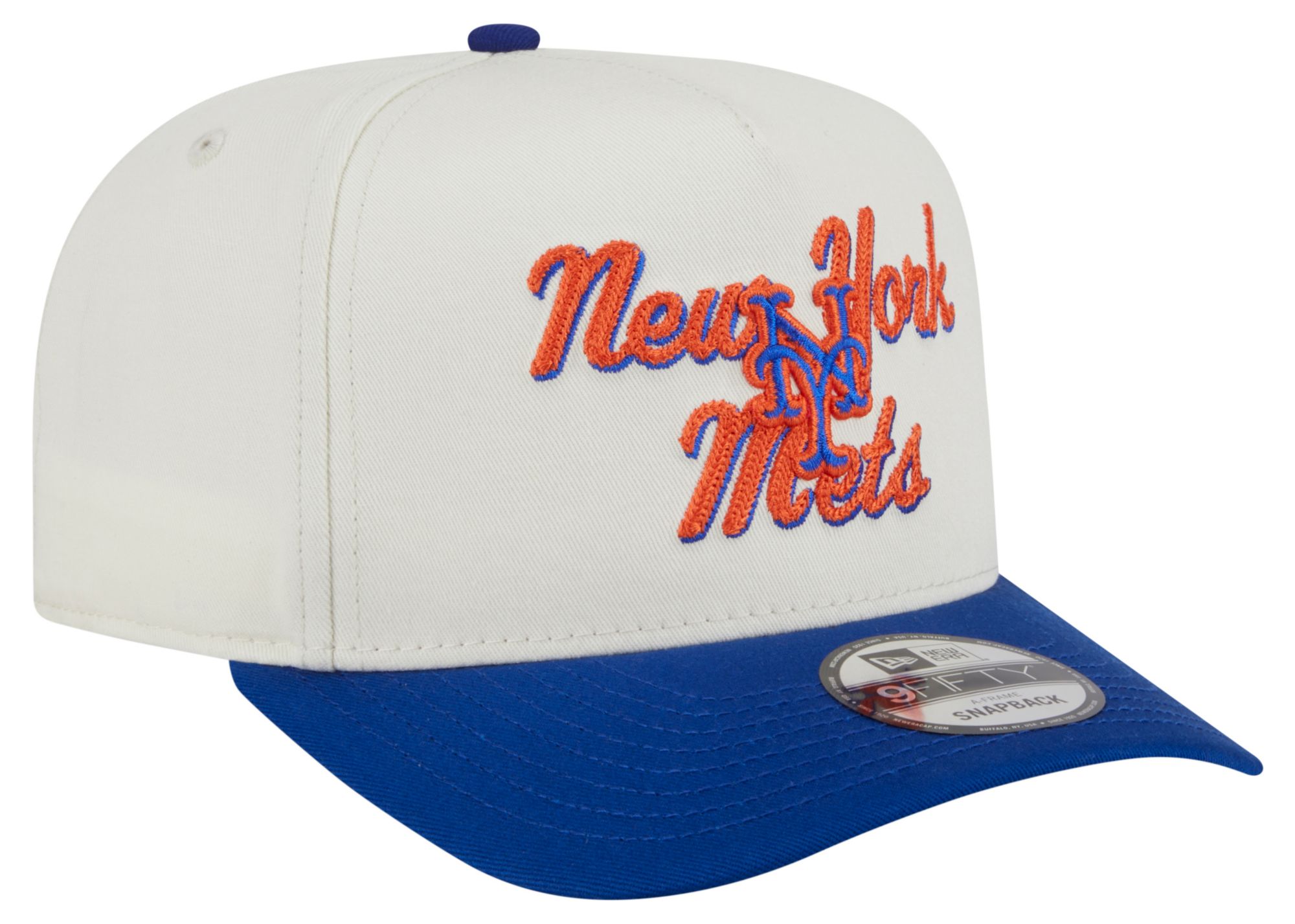 New Era Adult New York Mets White Chainstitch 9Fifty A-Frame Adjustable Hat product image