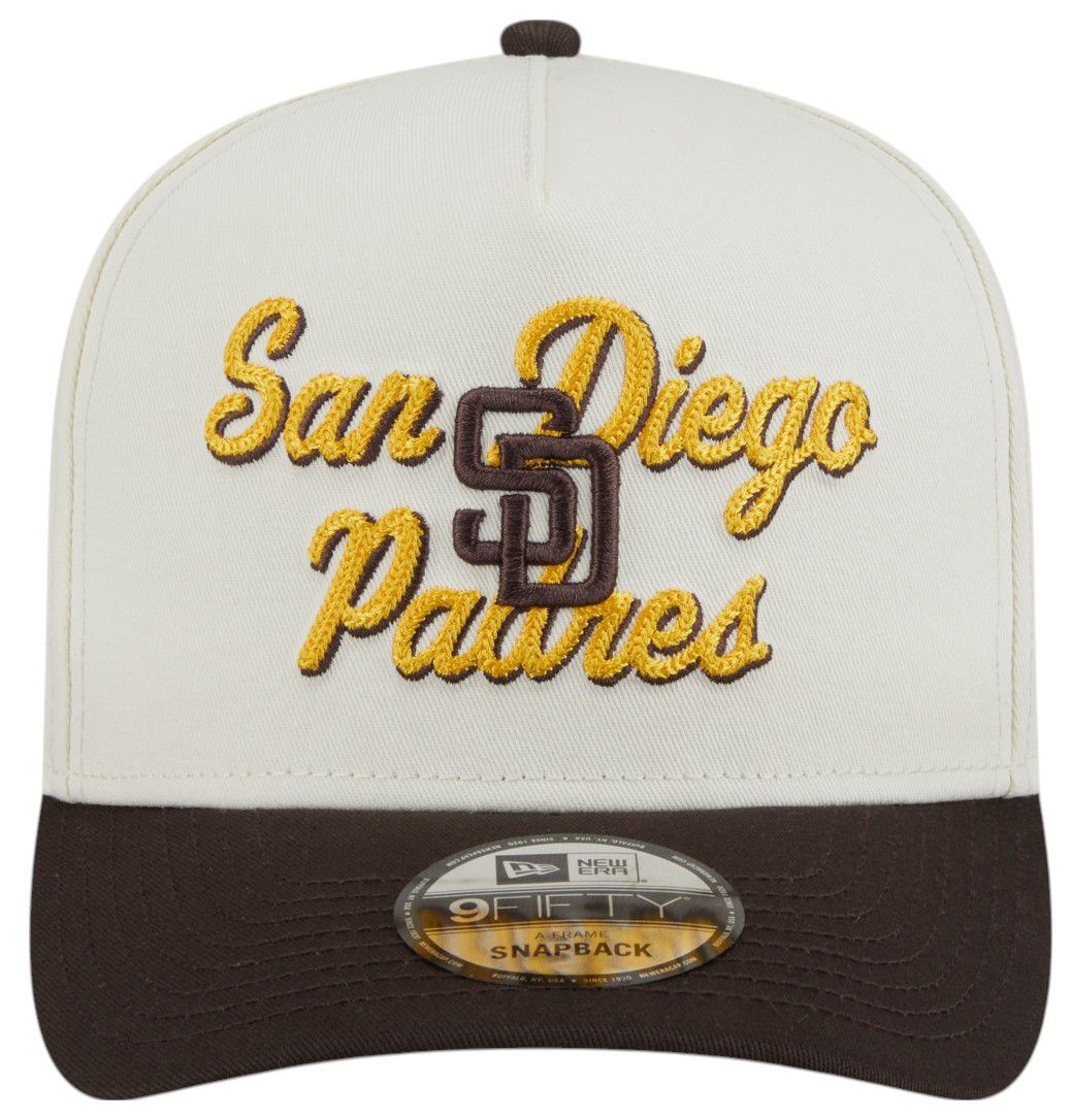 New Era Adult San Diego Padres White Chainstitch 9Fifty A-Frame Adjustable Hat product image