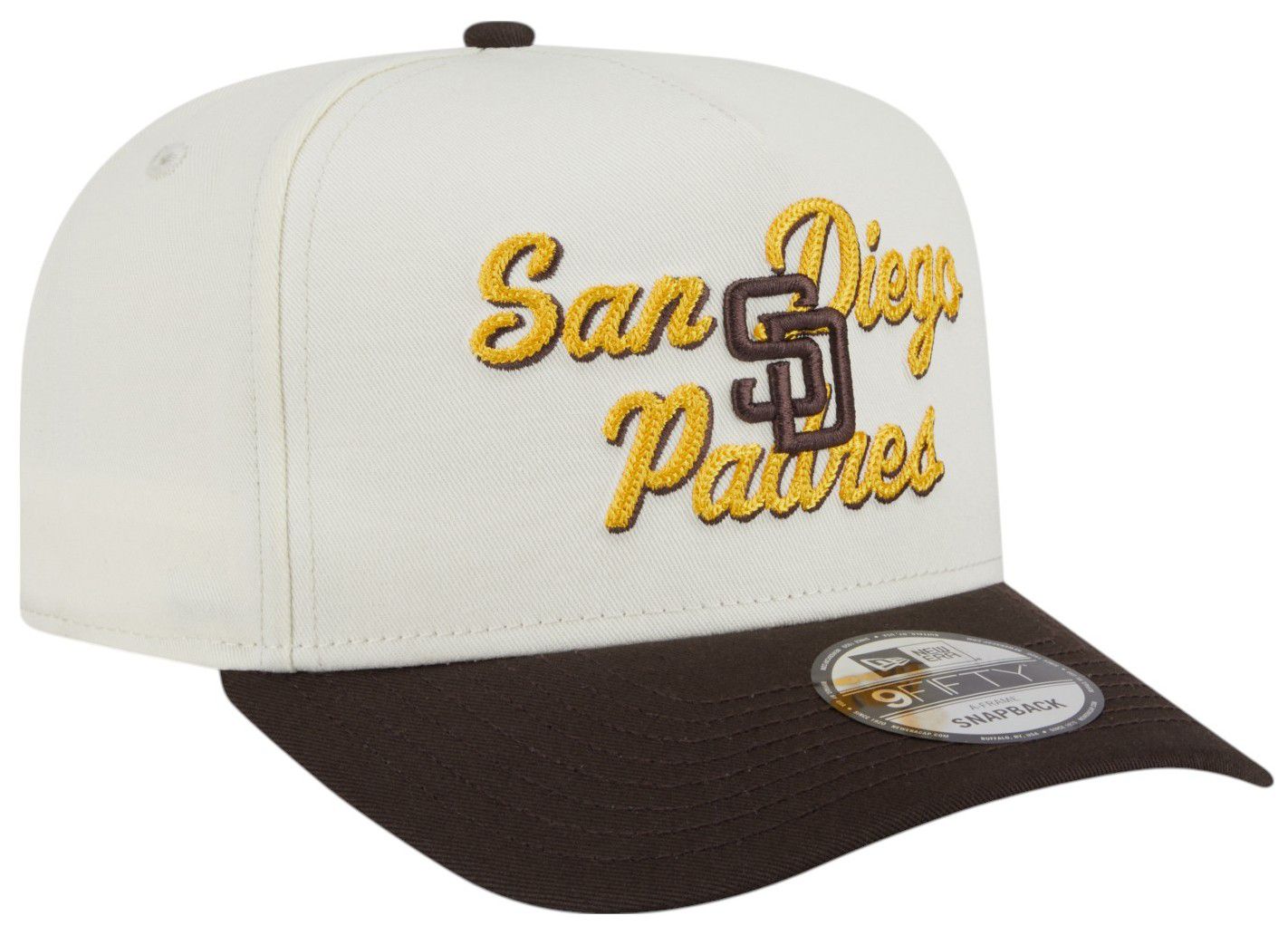 New Era Adult San Diego Padres White Chainstitch 9Fifty A-Frame Adjustable Hat product image