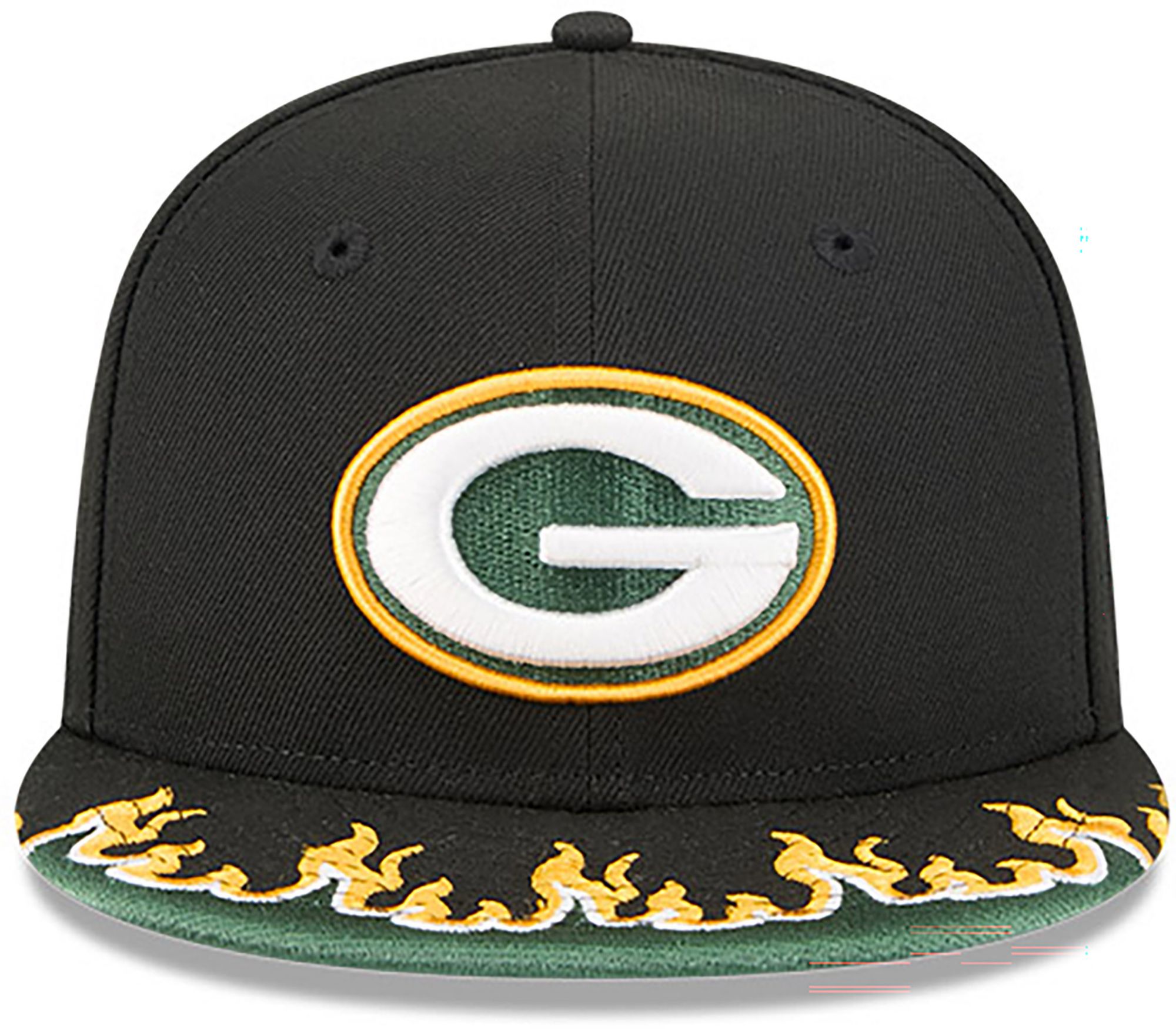 New Era Youth Green Bay Packers Black Flame 9Fifty Adjustable Hat product image