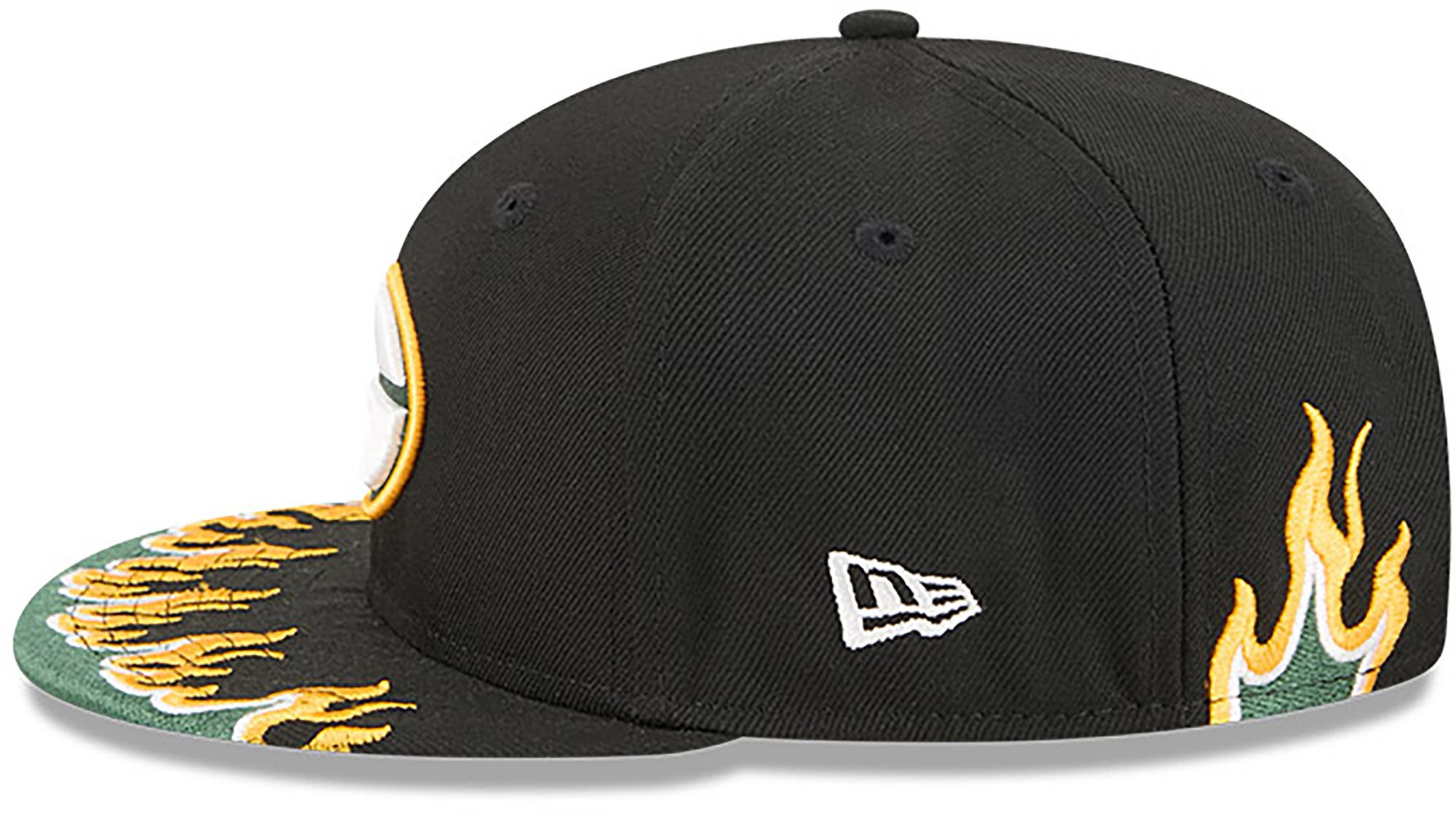 New Era Youth Green Bay Packers Black Flame 9Fifty Adjustable Hat product image